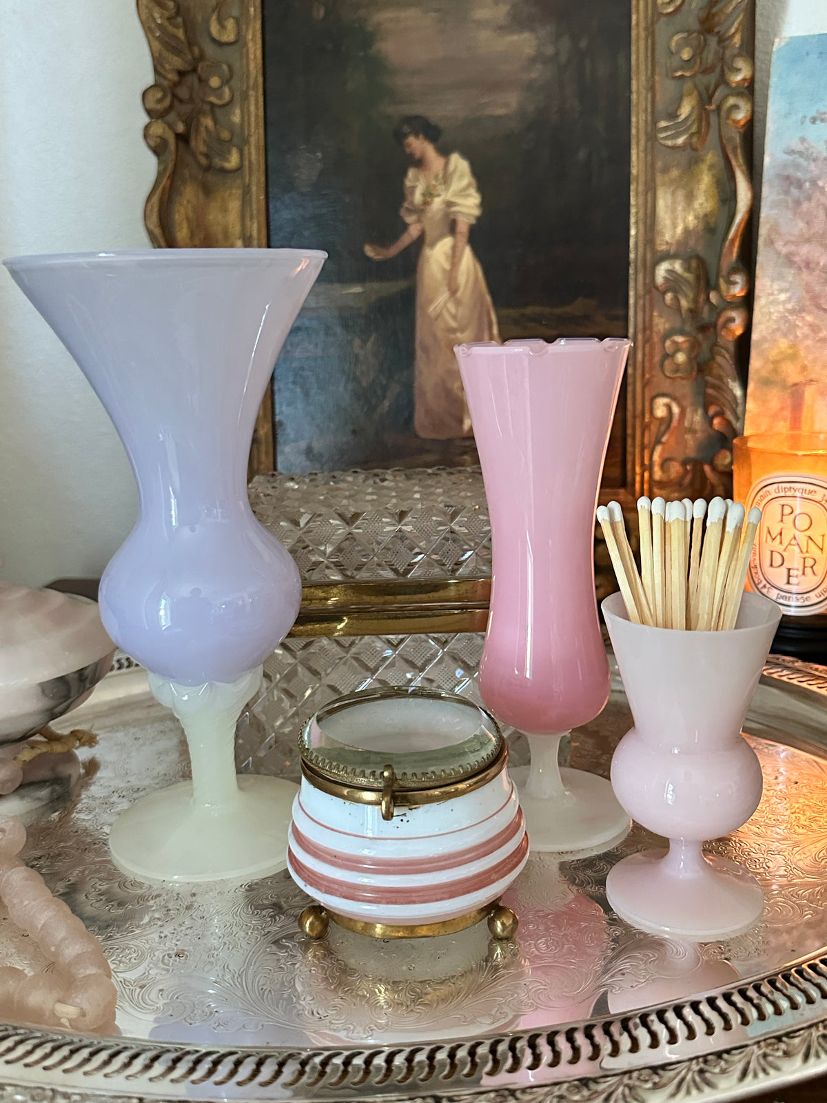 Vintage French Pink Opaline Glass Petite Vase – 3.75"