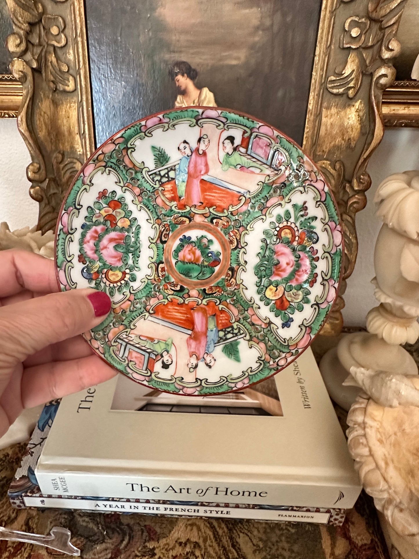 Vintage Chinese Rose Medallion Plate, Republic Period, circa 1920s–1940s - 5.5"
