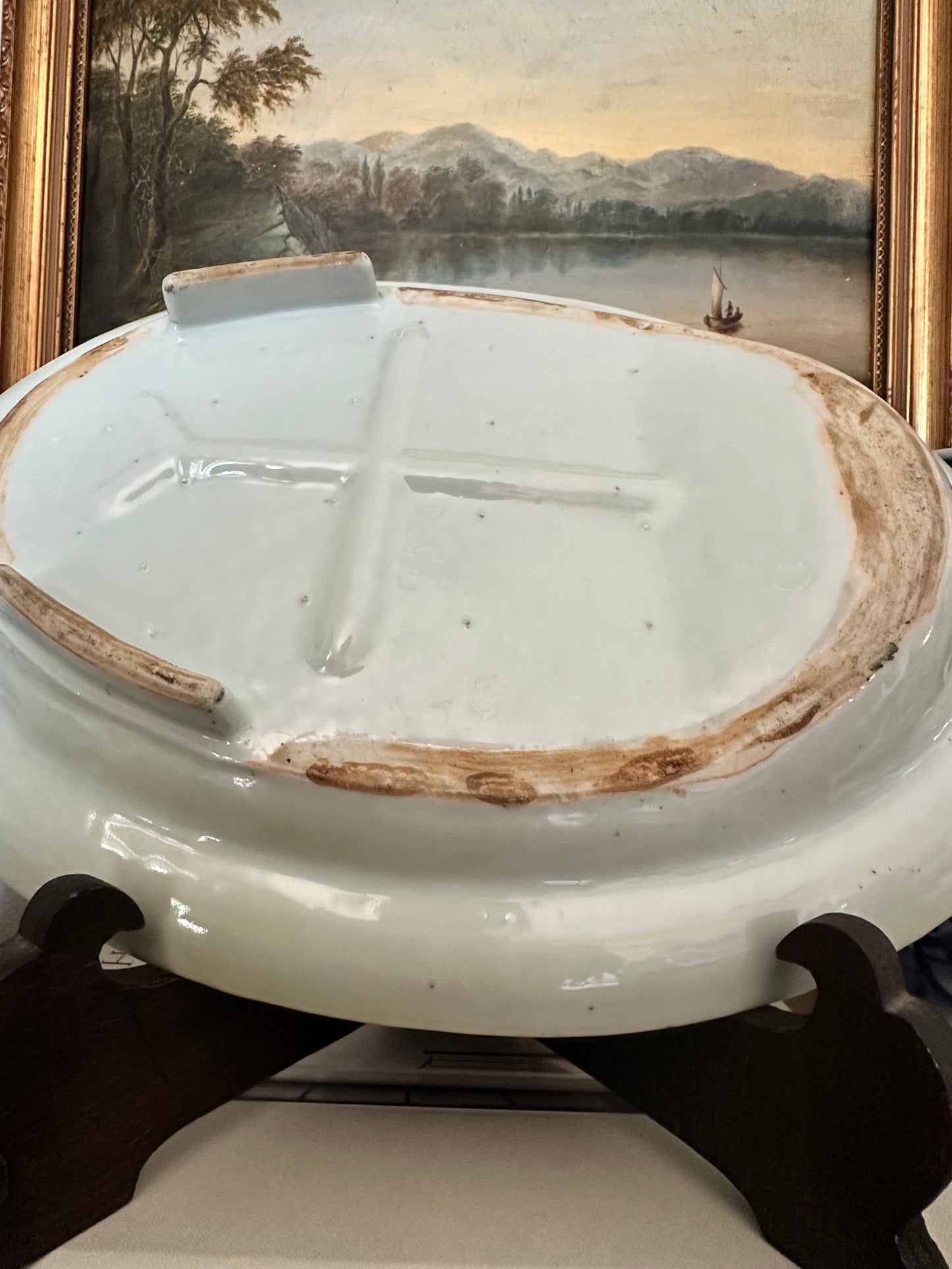 Antique Rose Medallion Meat Platter | Chinese Export Serving Tray | 15" x 11.5"