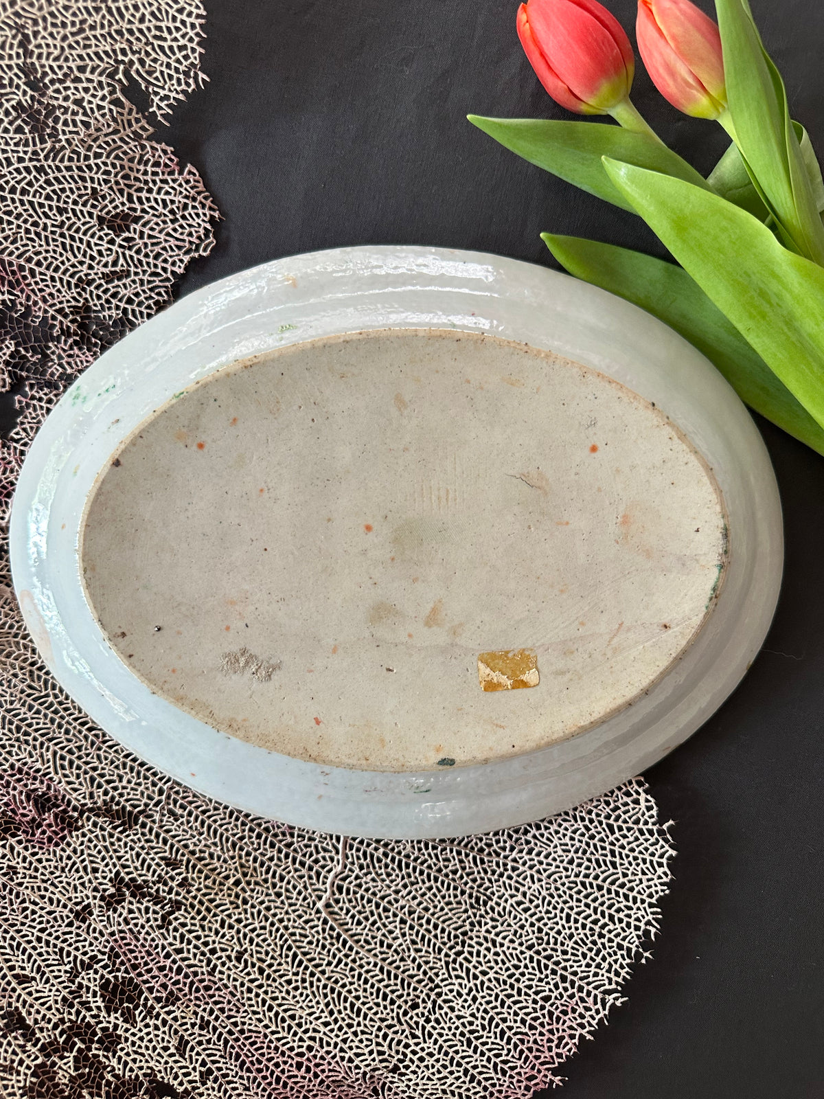 19th Century Antique Chinese Rose Medallion Oval Platter | 10.5" x 8"