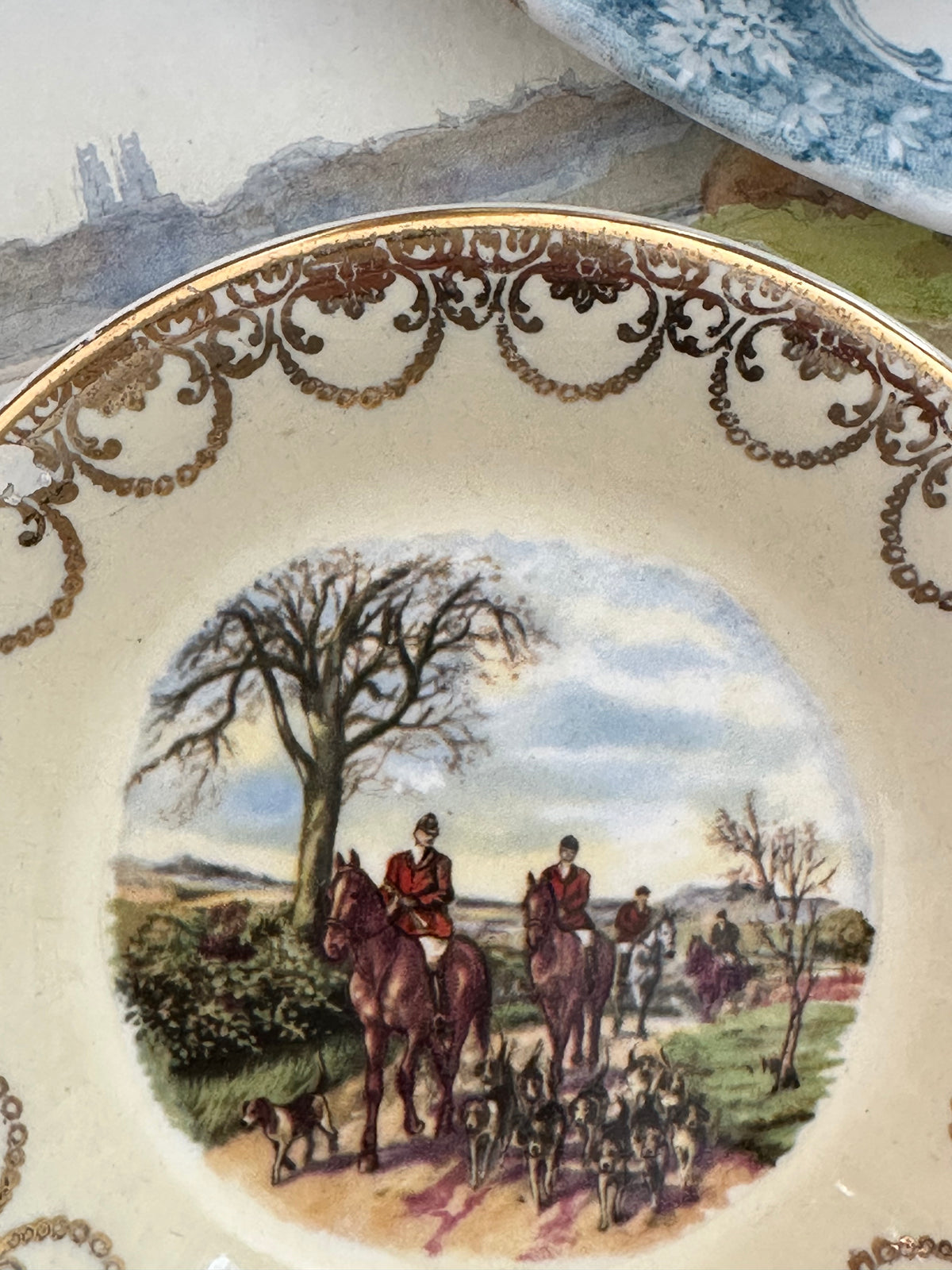 Vintage 1960s Irish Arklow Pottery Fox Hunt Dish