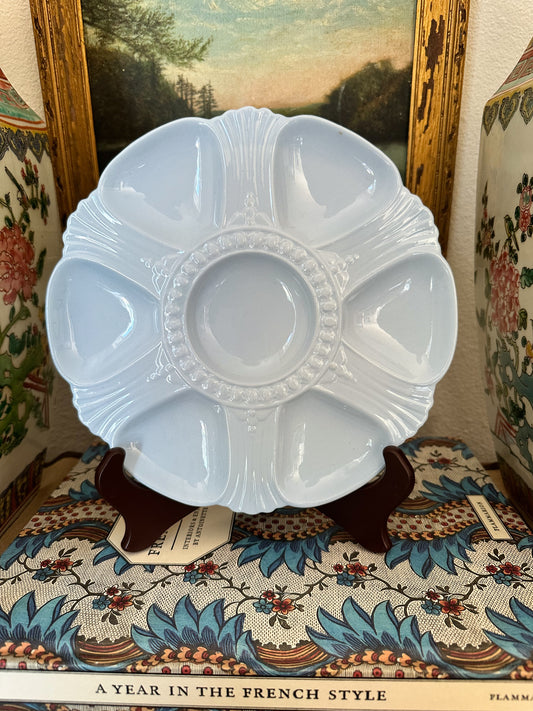 Antique Light Blue French Oyster Plate | 3 Available