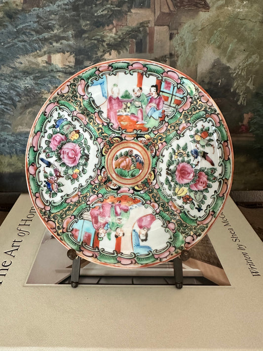 Antique Chinese Rose Medallion Plate | 6"
