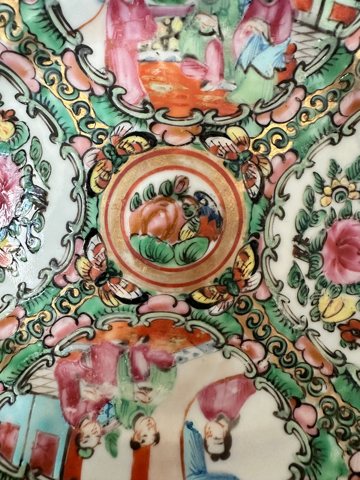 Antique Chinese Rose Medallion Plate | 6"