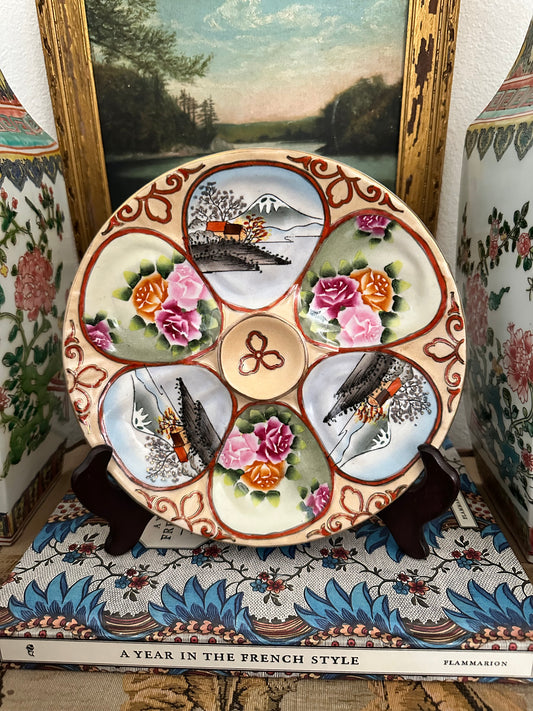Antique Hand-Painted Nippon Oyster Plate