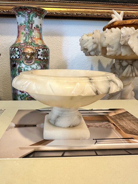 Vintage Italian Alabaster Bird Bath