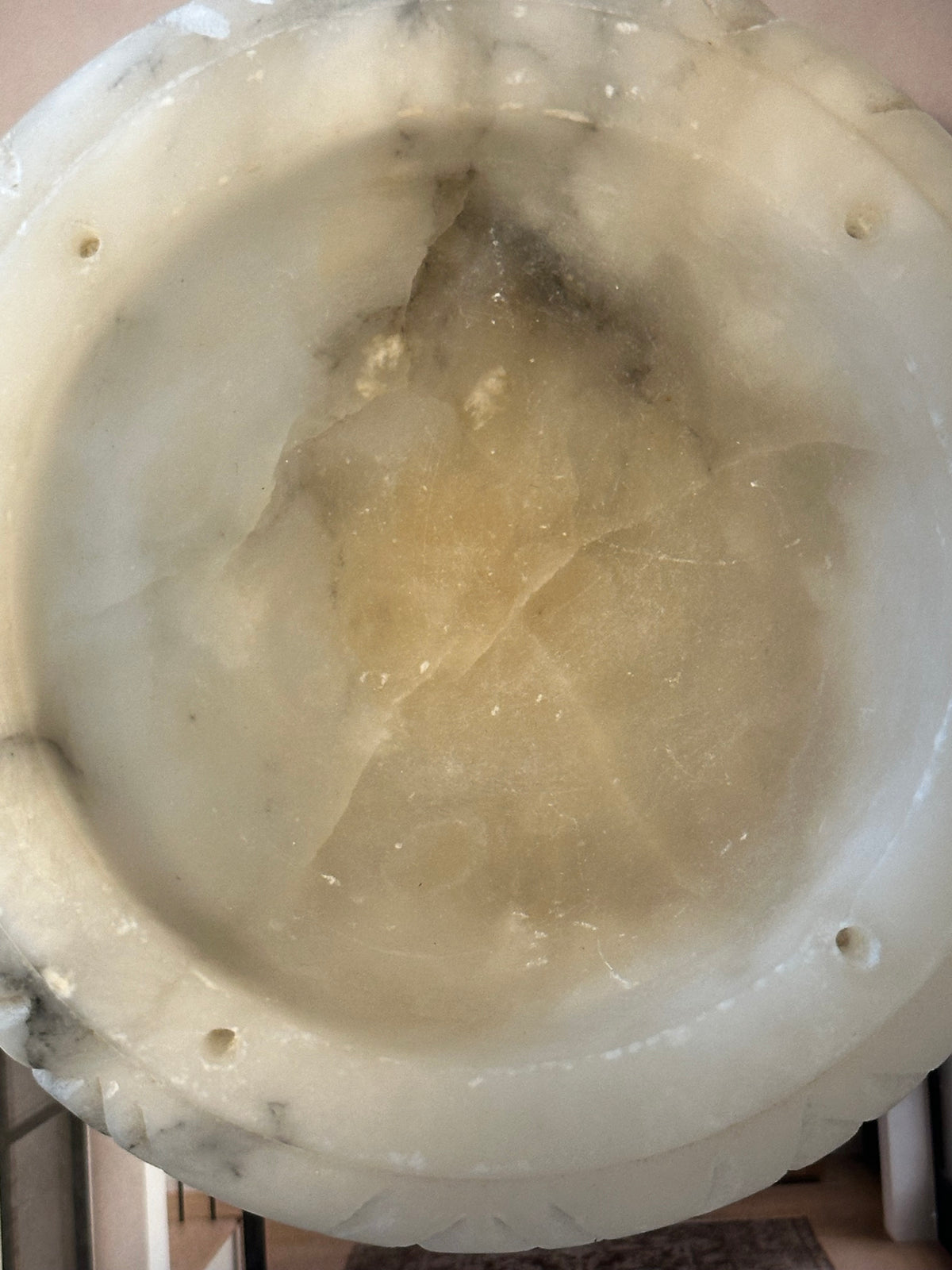 Vintage Italian Alabaster Bird Bath