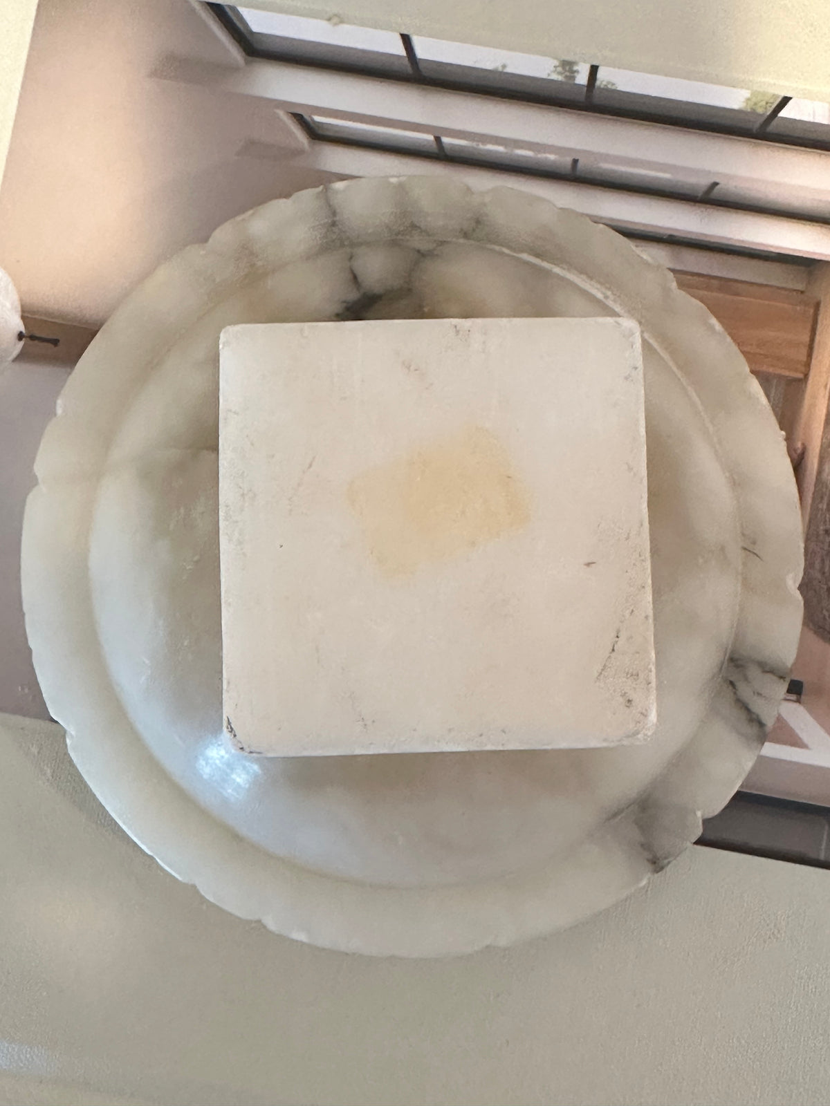 Vintage Italian Alabaster Bird Bath