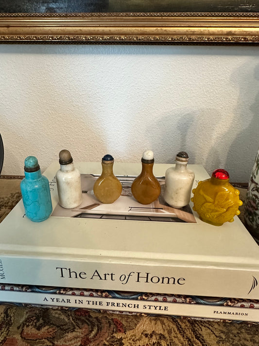 Vintage Stone Snuff Bottles Collection Sold Individually