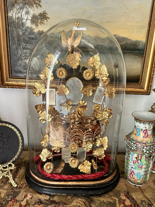 Antique French Globe de Mariée Wedding Dome