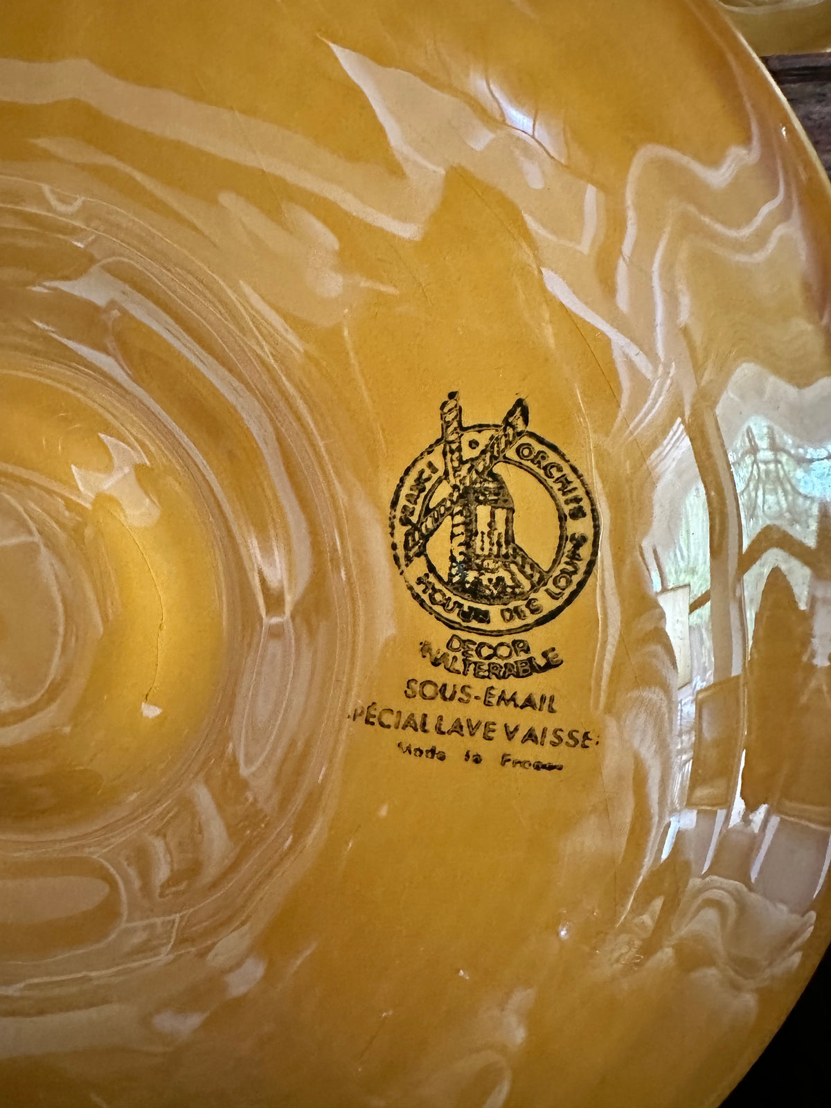 Vintage French Orchies Oyster Plates – Golden Ochre