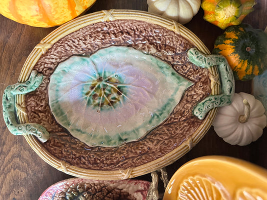 Antique Majolica Bread Basket