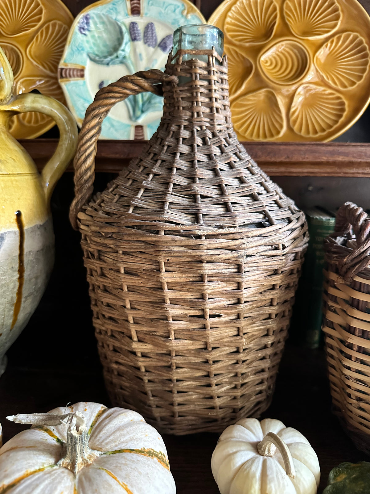 Vintage Wicker-Wrapped Glass Demijohns – Two Sizes Available