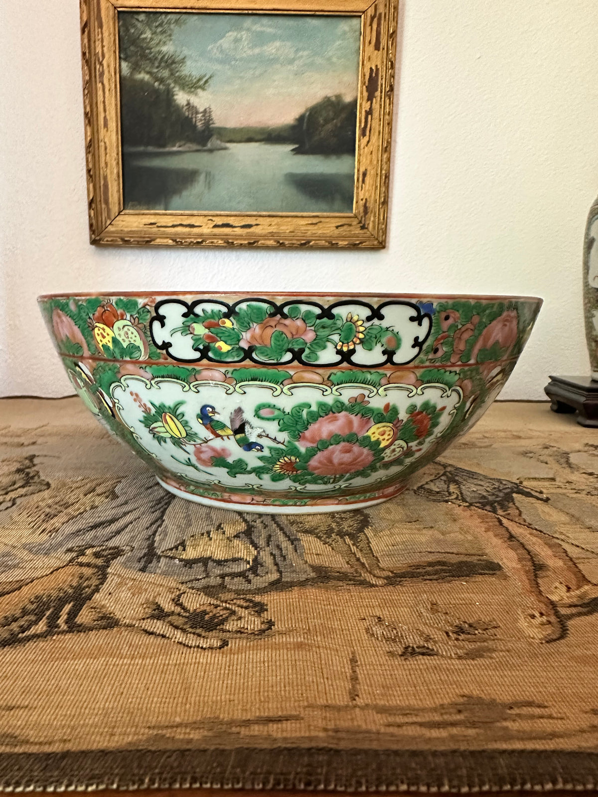 Antique Chinese Rose Medallion Bowl – 10.25"