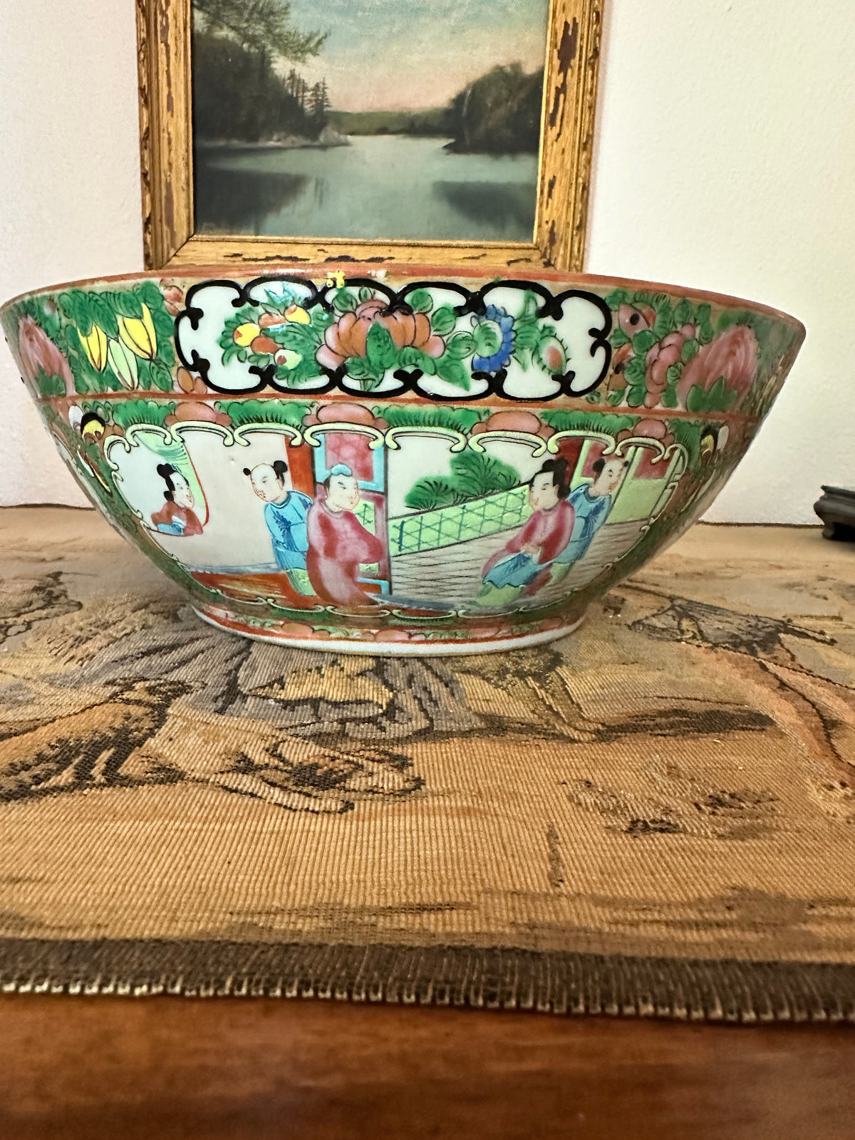 Antique Chinese Rose Medallion Bowl – 10.25"