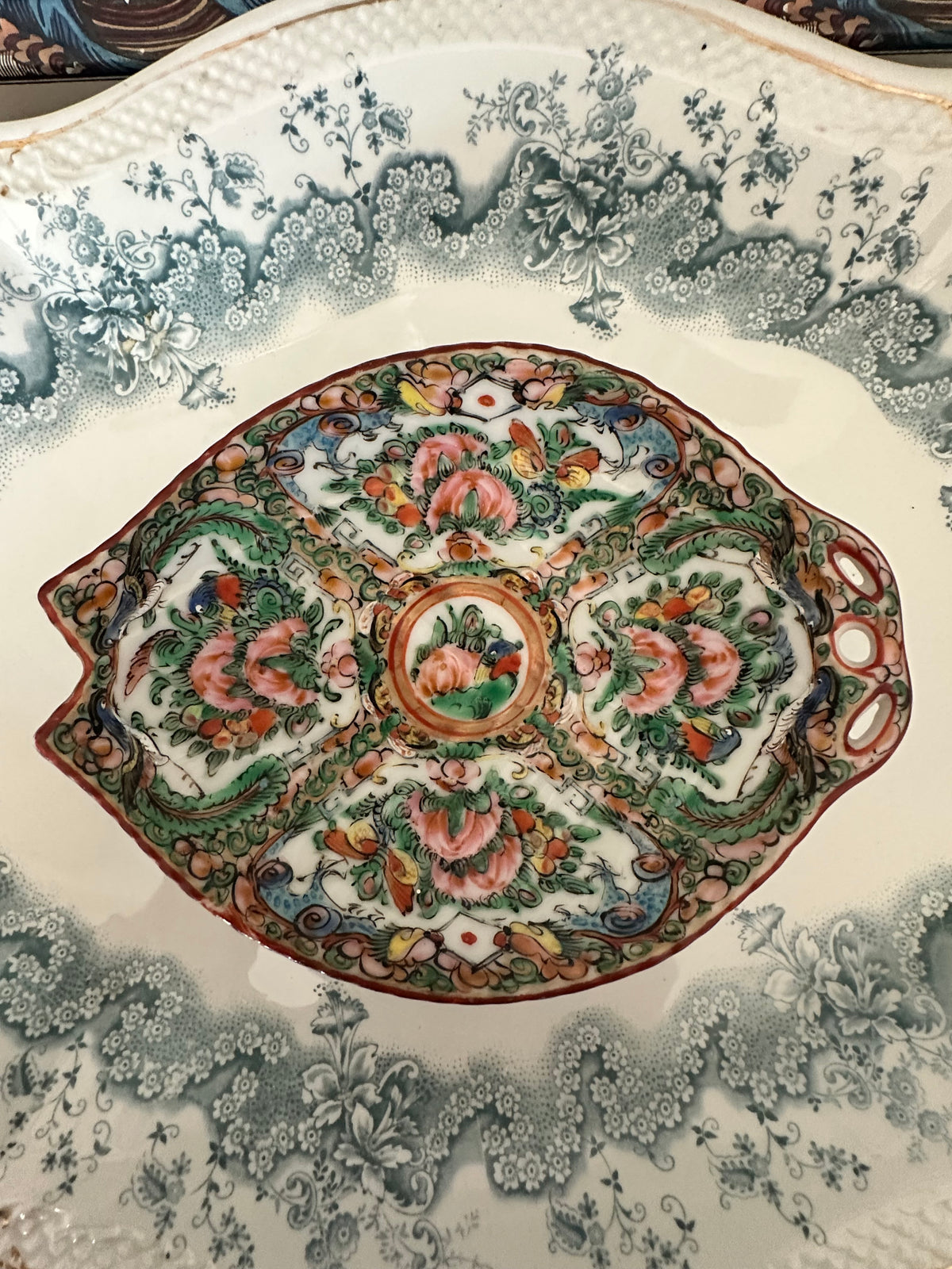 Circa 1920–1940 Rose Canton Fish Plates – Three Sizes Available
