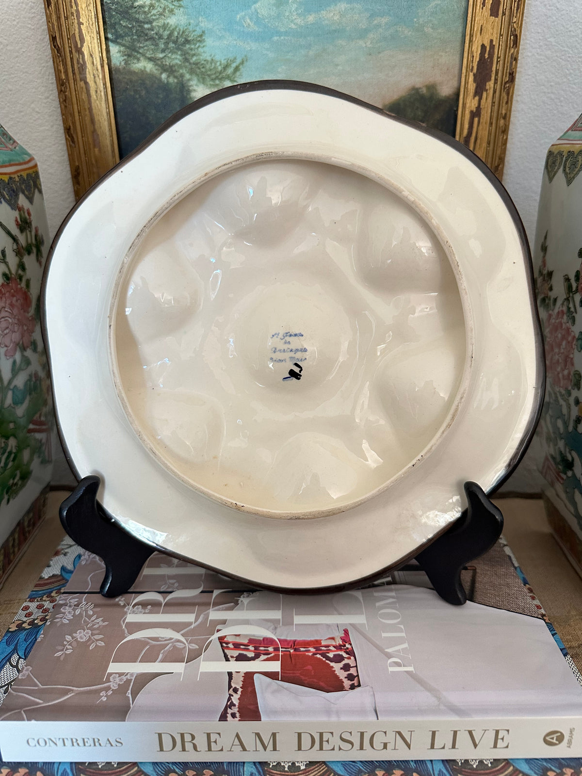 Vintage French Saint Jean de Bretagne Oyster Plates – 10.5" – Two Available