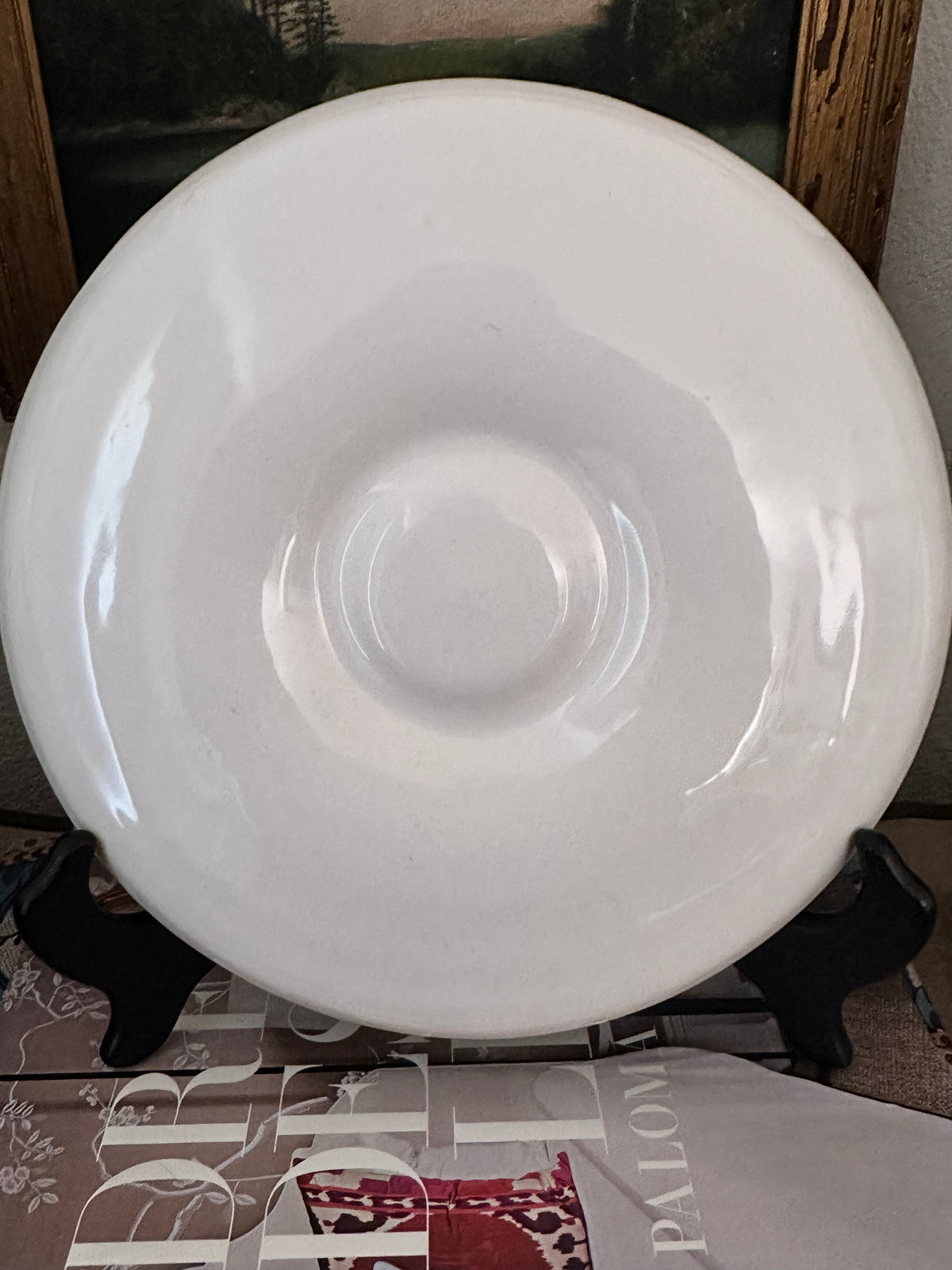 Vintage White Oyster Plates with Raised Shells – 9" – Two Available
