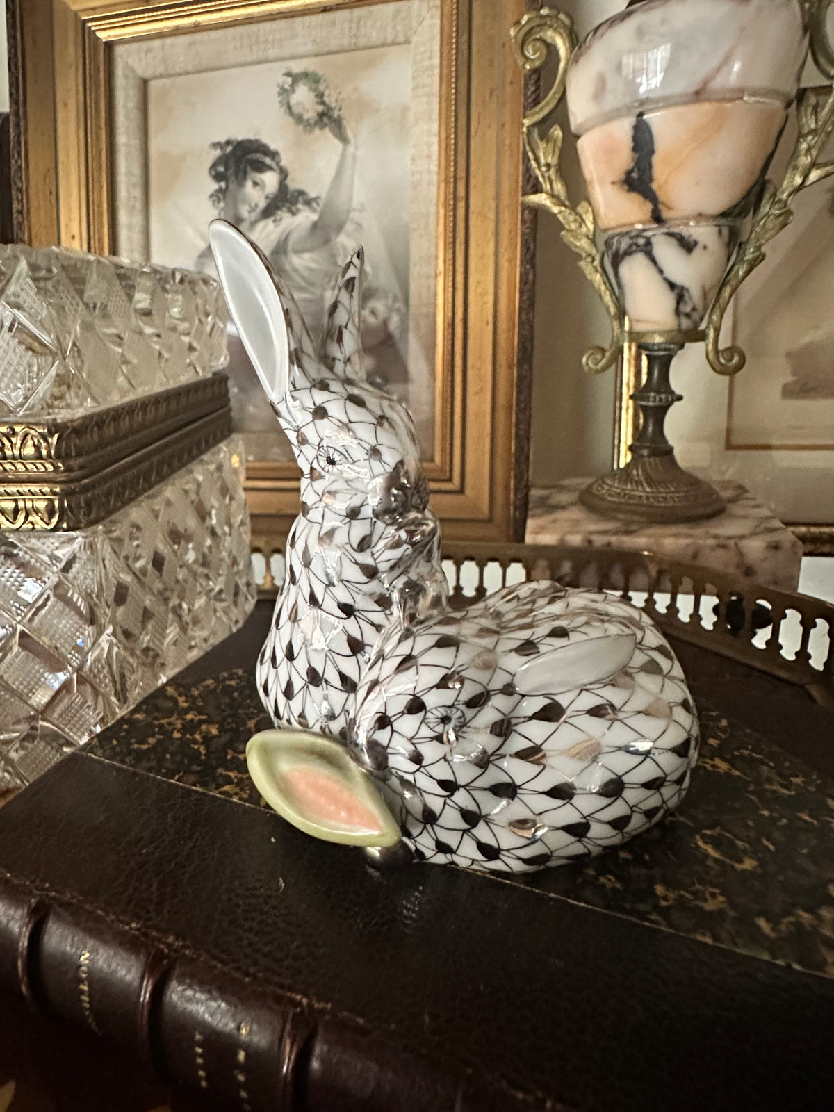Herend Platinum Collection Rabbits with Corn Porcelain Figurine