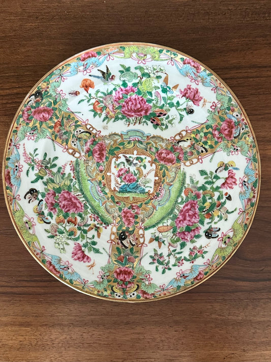 Antique Chinese Rose Canton Plate | Uncommon Mythical Creature Pattern | 9.5" Famille Rose Porcelain | Sold Individually