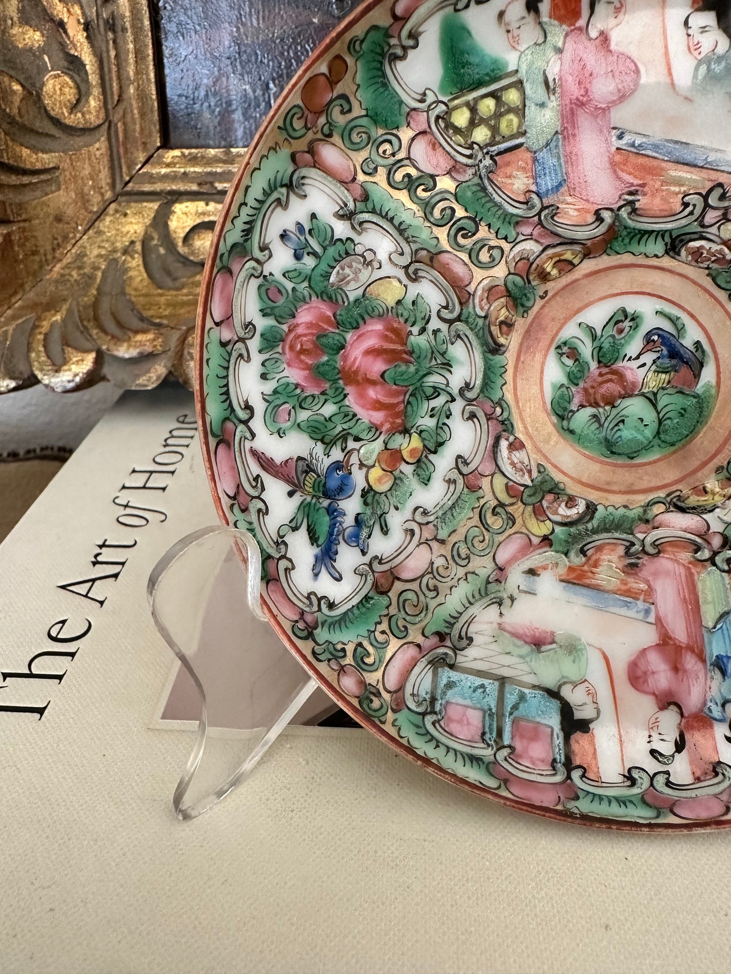Antique Rose Medallion Plate, 5" Chinese Export Porcelain Plate