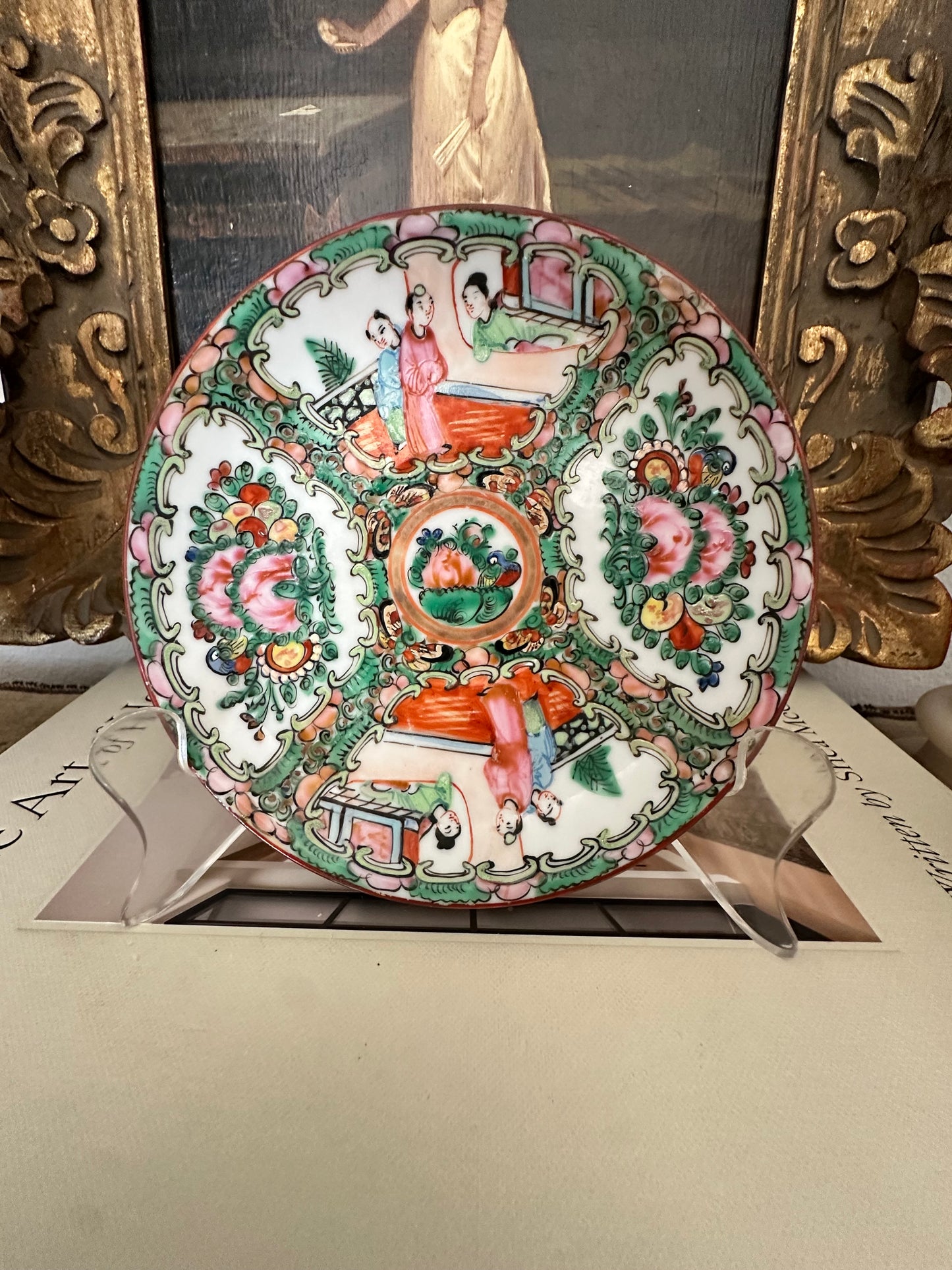 Vintage Chinese Rose Medallion Plate, Republic Period, circa 1920s–1940s - 5.5"