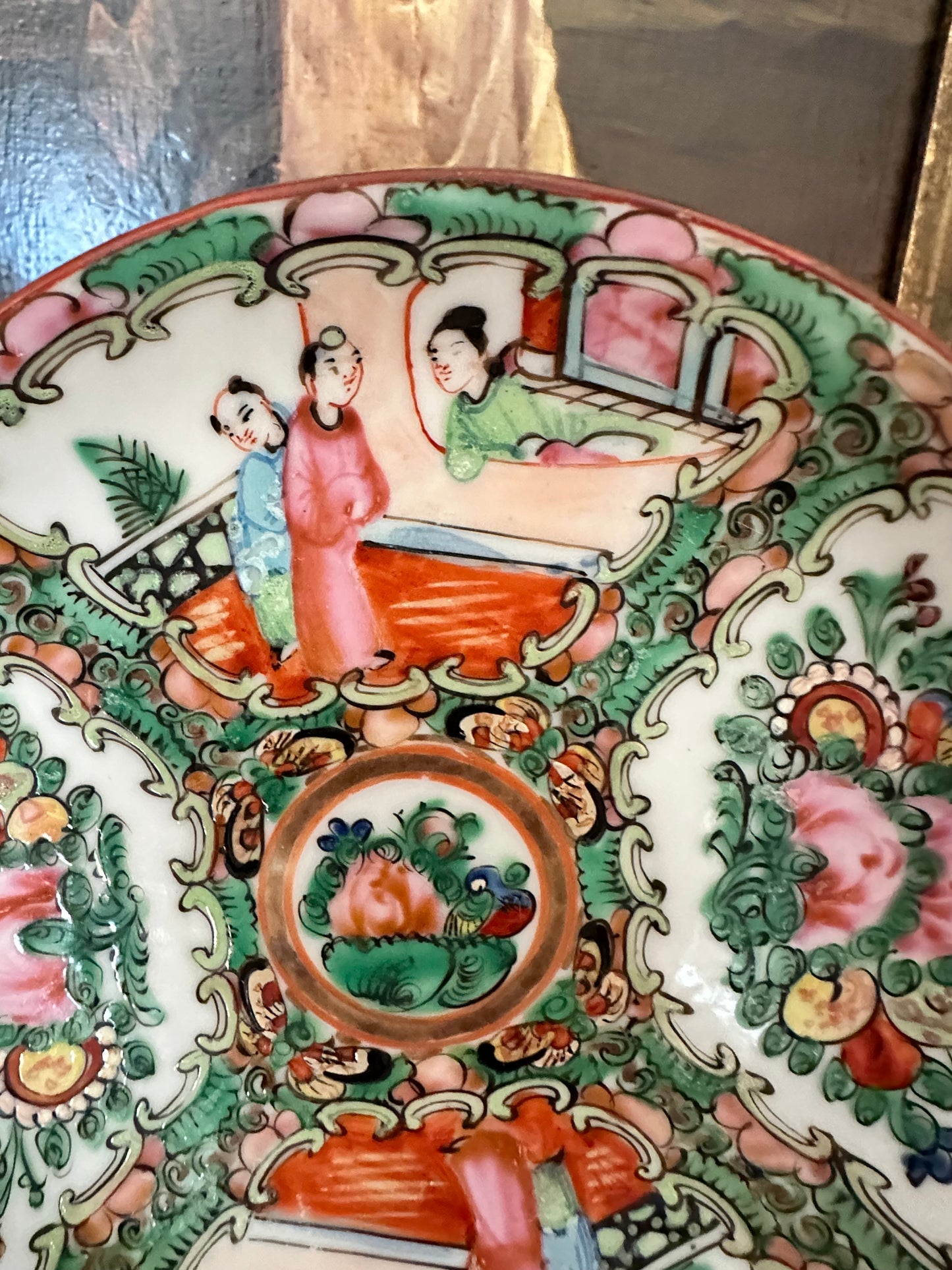 Vintage Chinese Rose Medallion Plate, Republic Period, circa 1920s–1940s - 5.5"