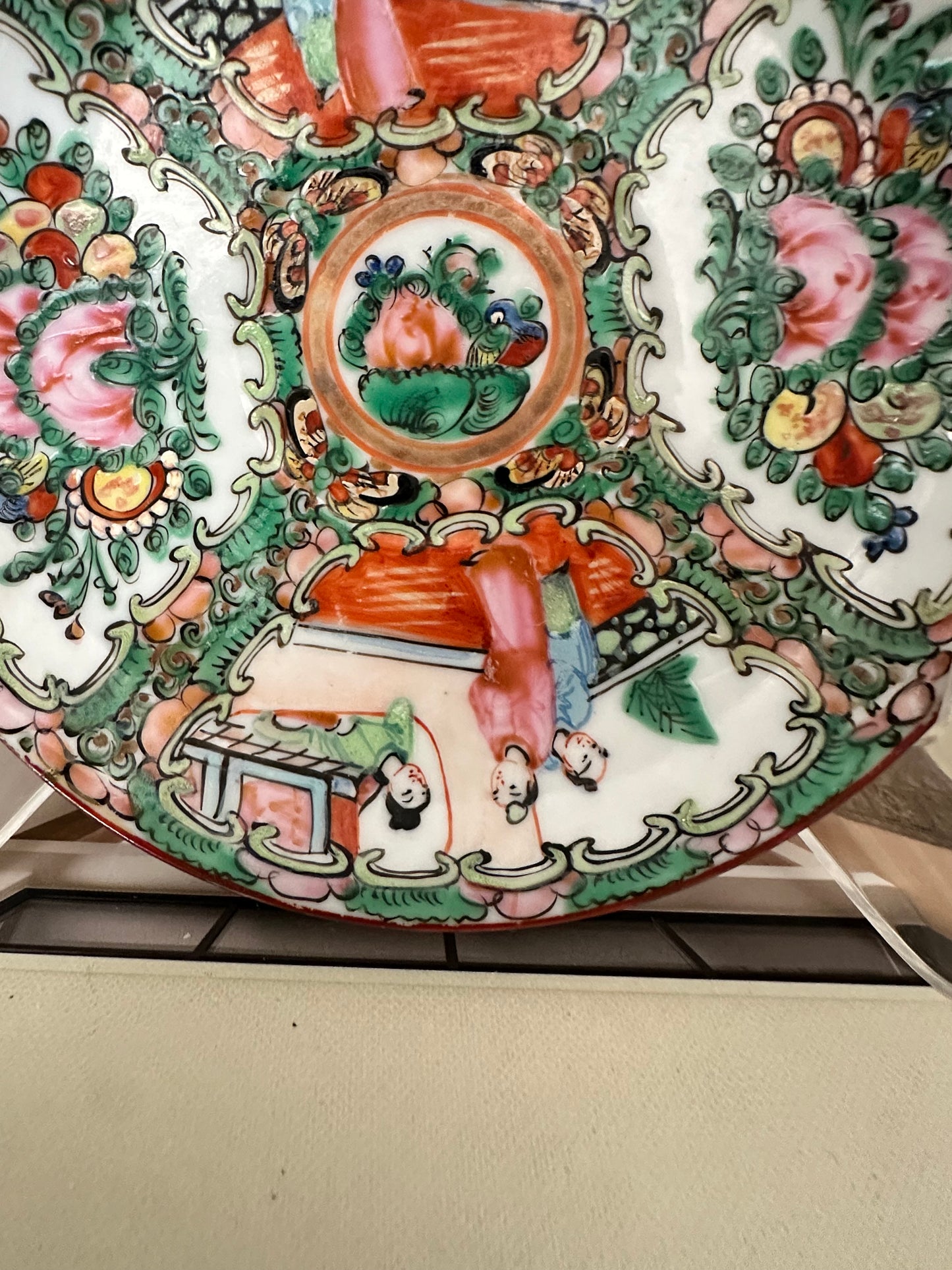 Vintage Chinese Rose Medallion Plate, Republic Period, circa 1920s–1940s - 5.5"