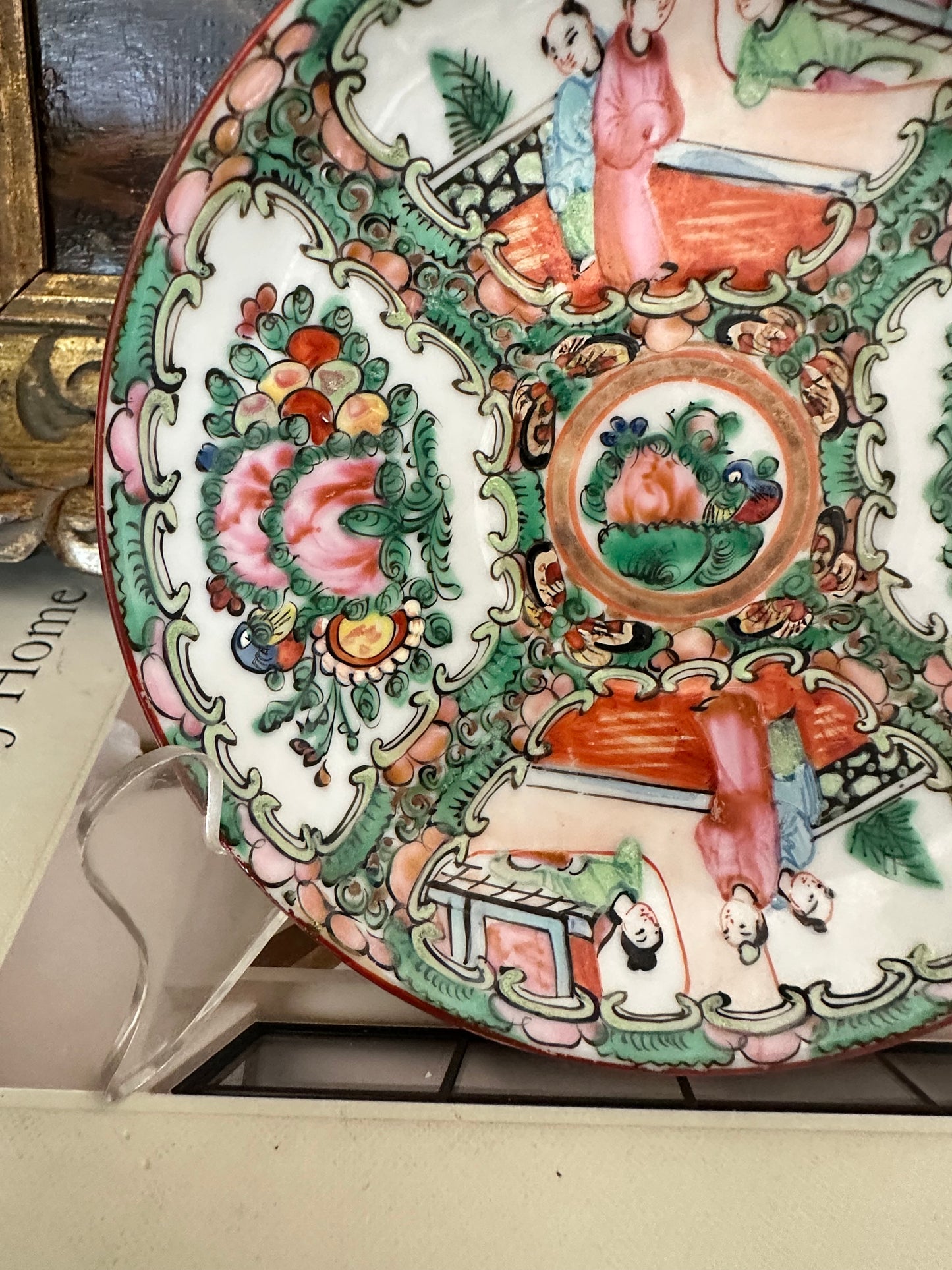 Vintage Chinese Rose Medallion Plate, Republic Period, circa 1920s–1940s - 5.5"