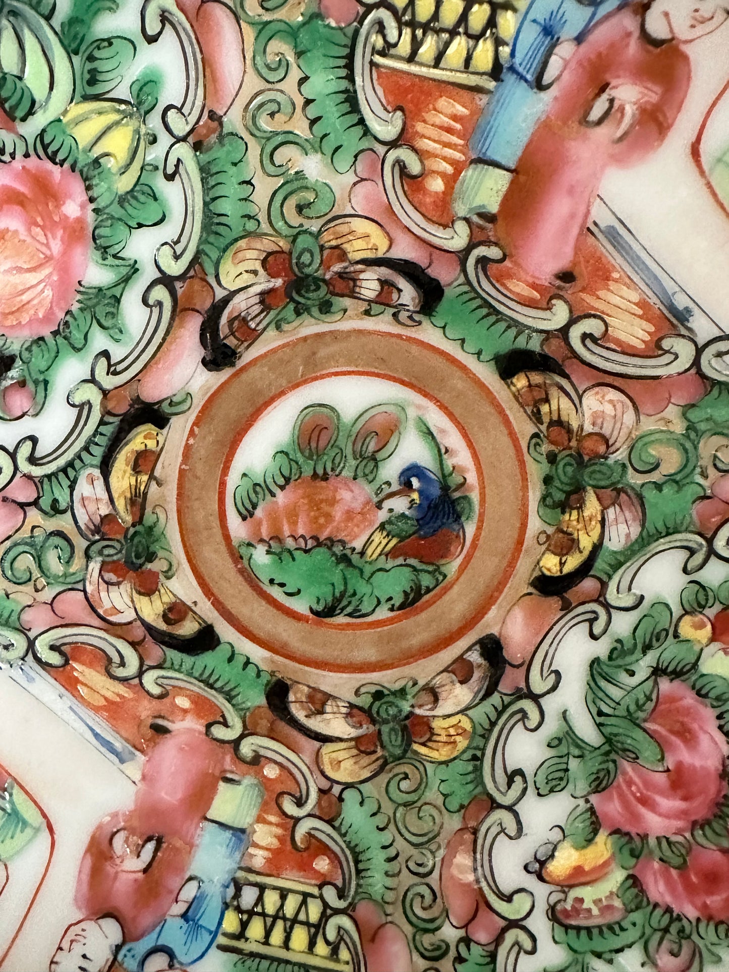 Antique Rose Medallion Plate, 5" Chinese Export Porcelain Plate