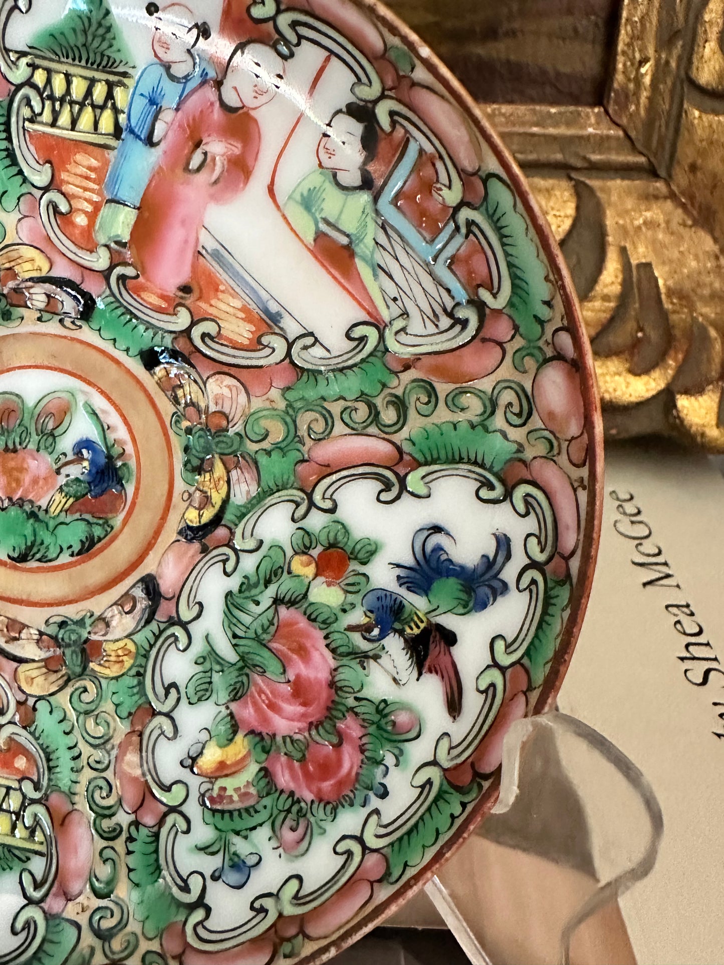 Antique Rose Medallion Plate, 5" Chinese Export Porcelain Plate