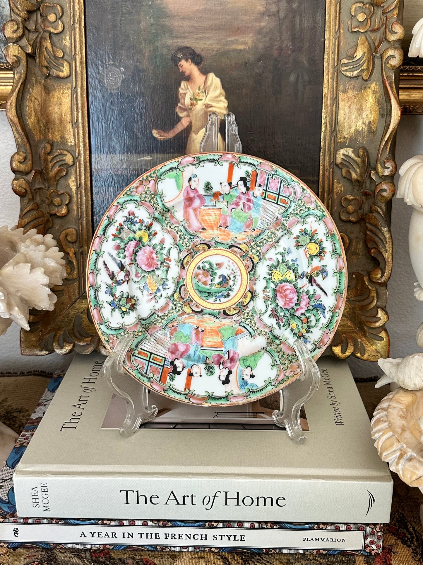 Antique Chinese Rose Medallion Plate | 8.5"