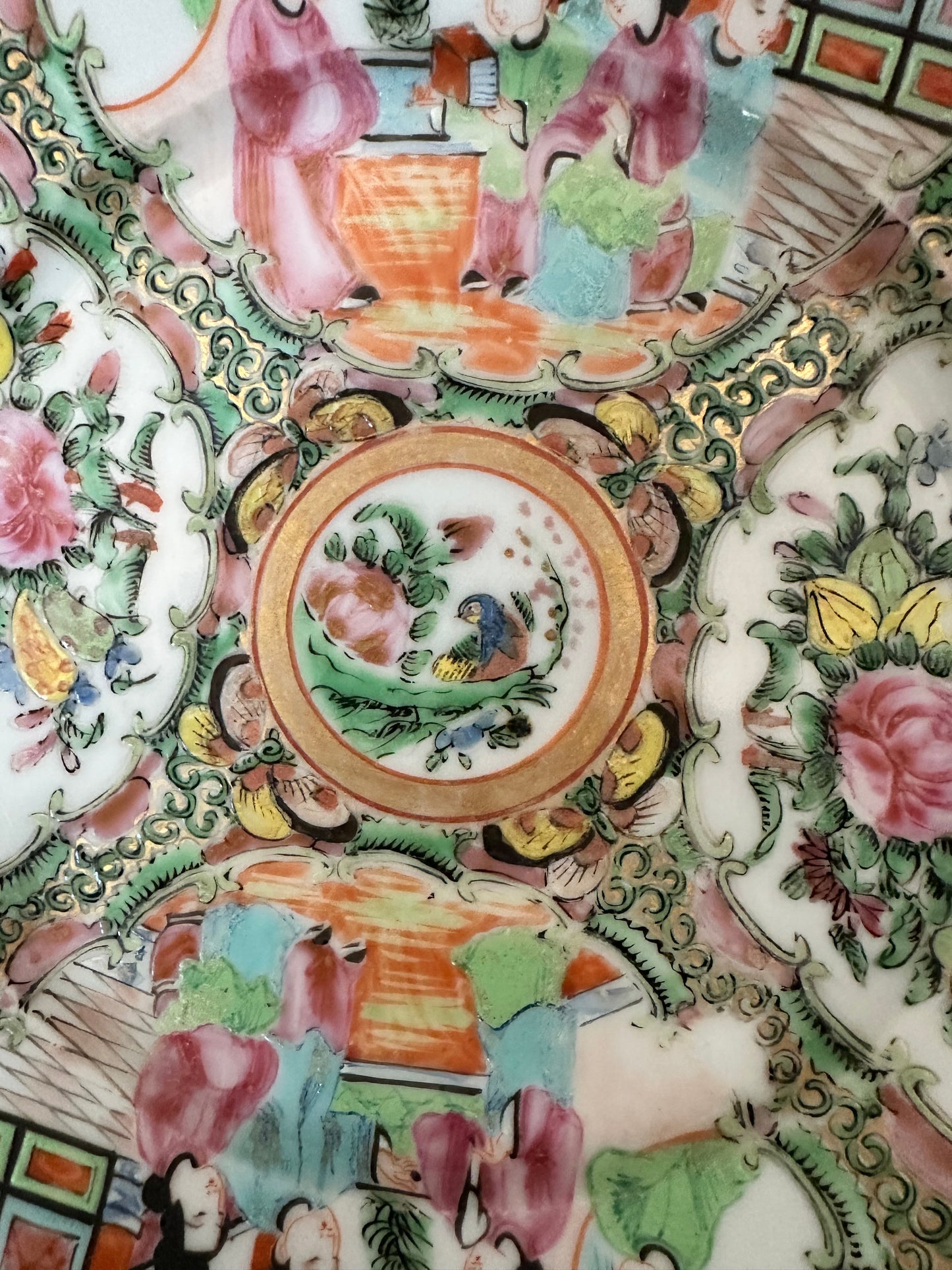 Antique Chinese Rose Medallion Plate | 8.5"
