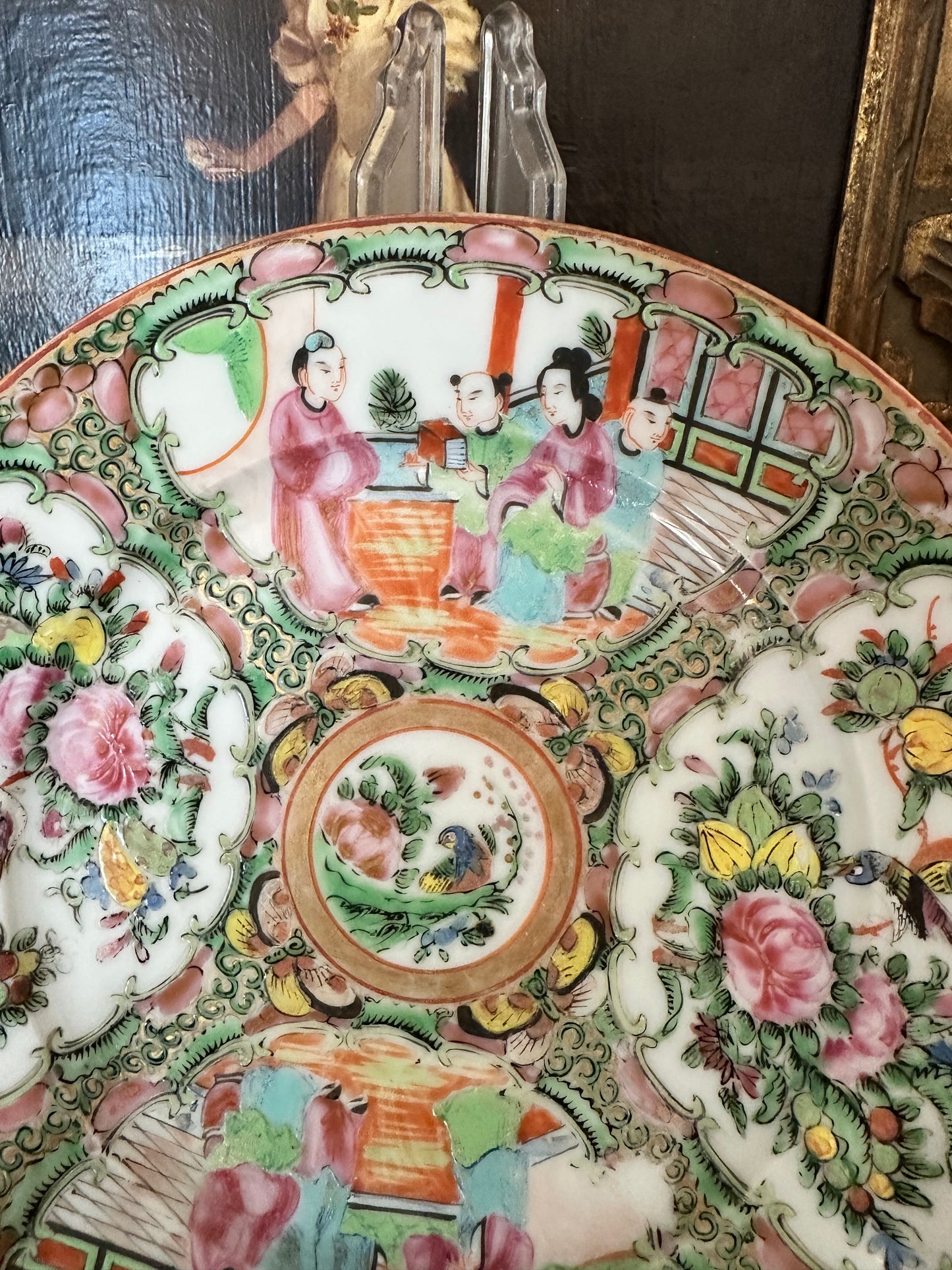 Antique Chinese Rose Medallion Plate | 8.5"