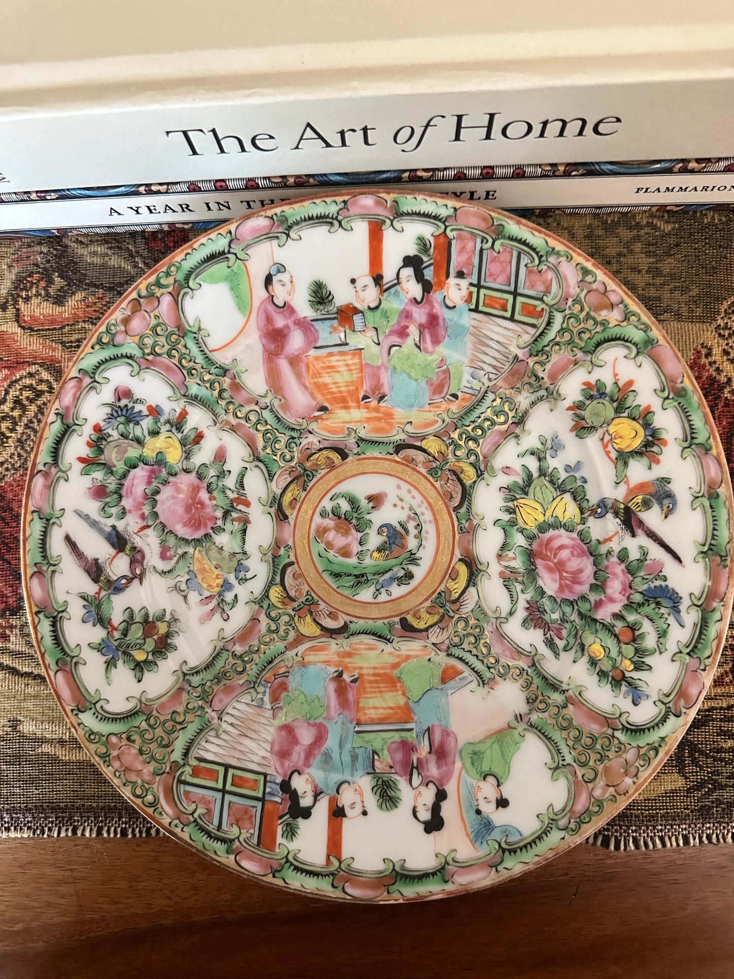 Antique Chinese Rose Medallion Plate | 8.5"