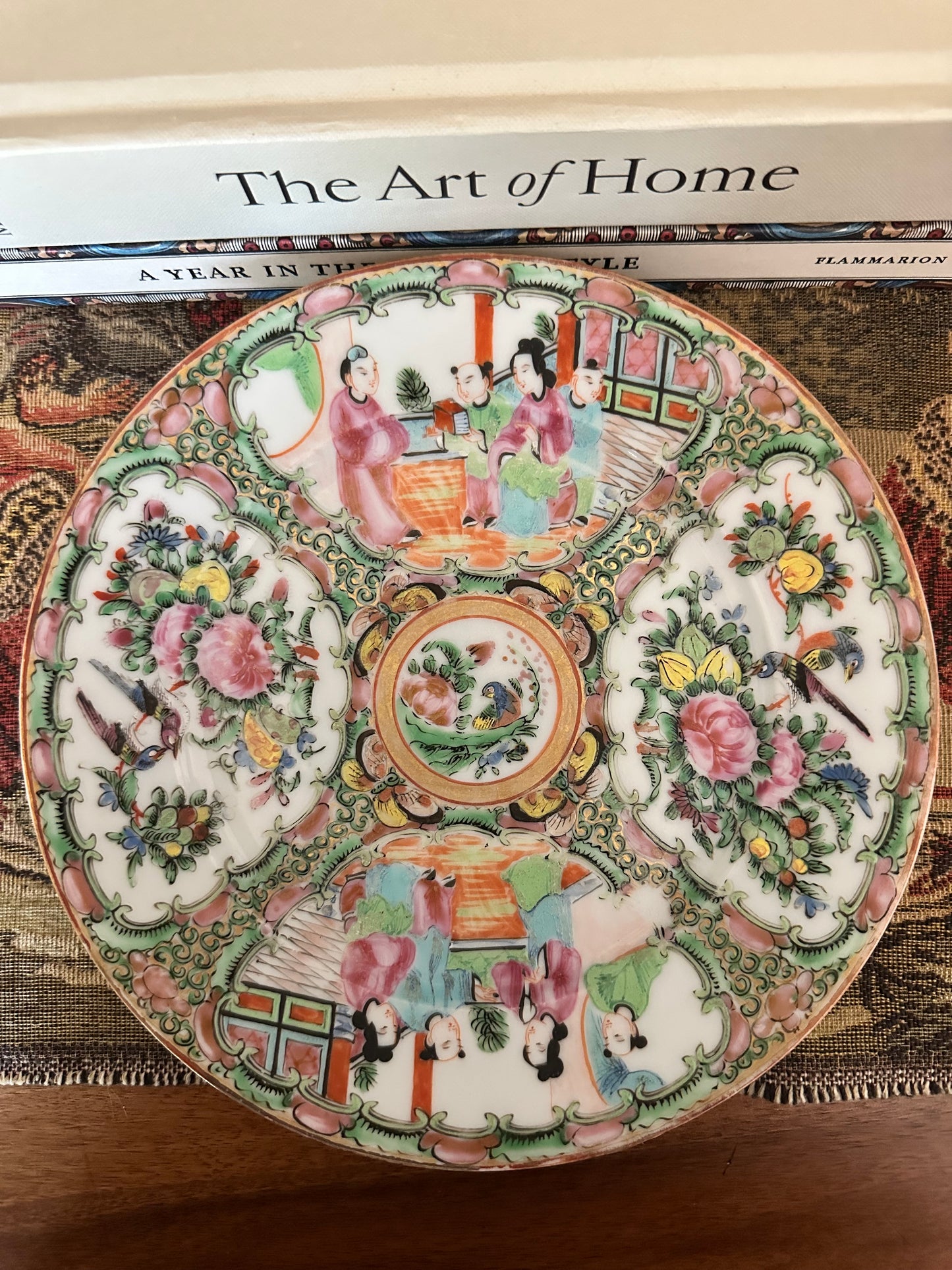 Antique Chinese Rose Medallion Plate | 8.5"
