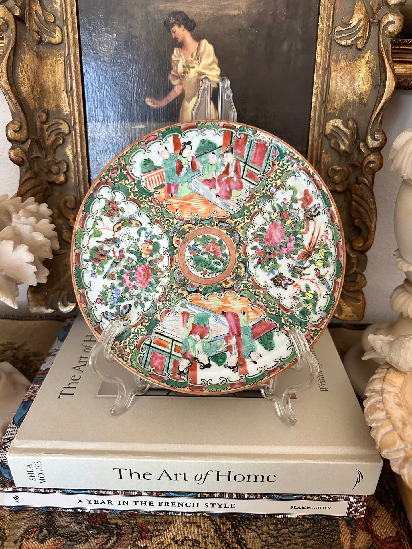 Antique Chinese Rose Medallion Plate | 8.25"