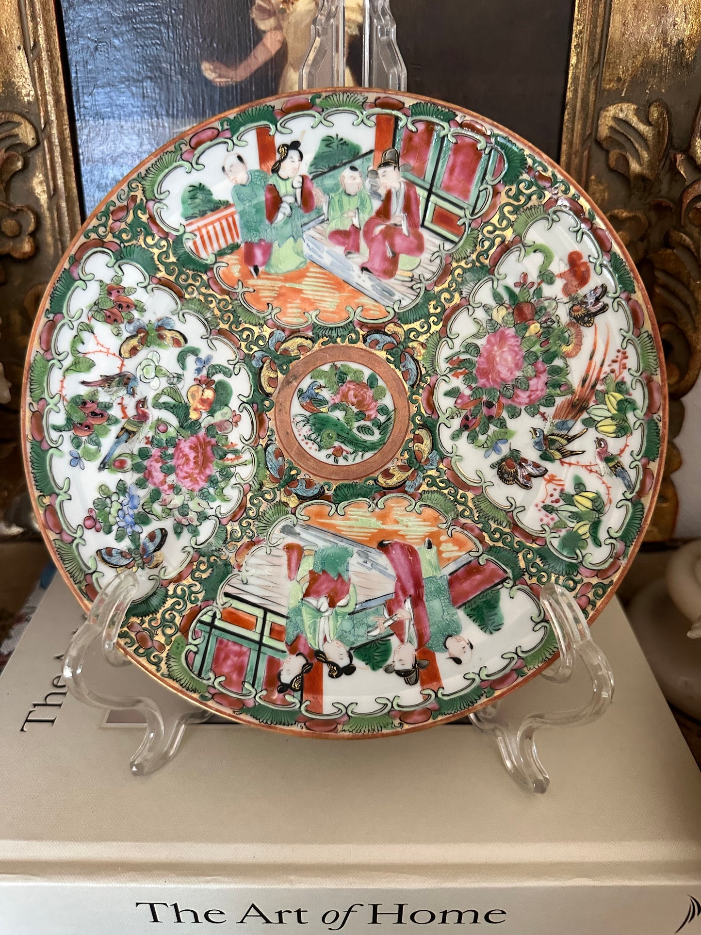 Antique Chinese Rose Medallion Plate | 8.25"