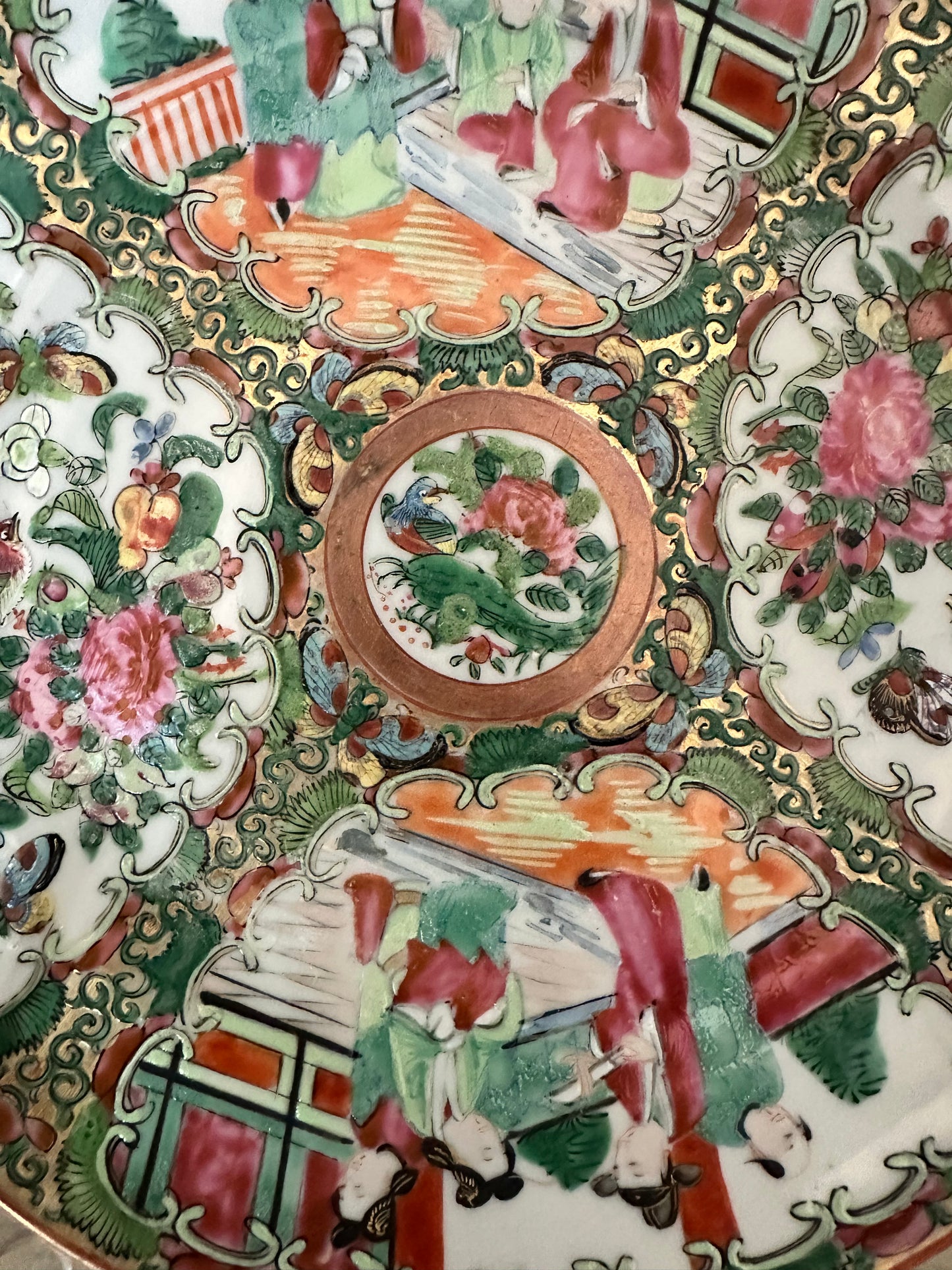 Antique Chinese Rose Medallion Plate | 8.25"