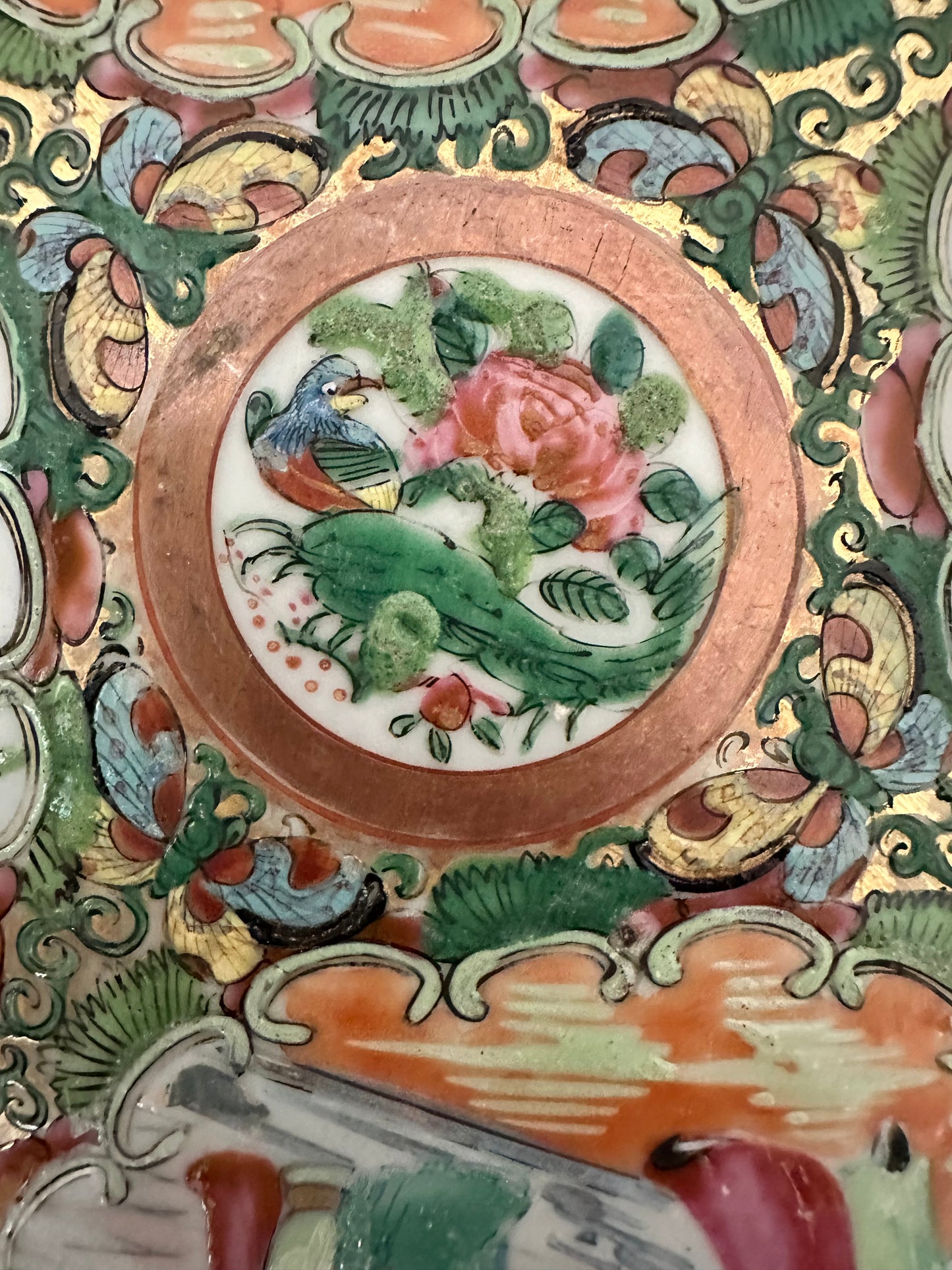 Antique Chinese Rose Medallion Plate | 8.25"