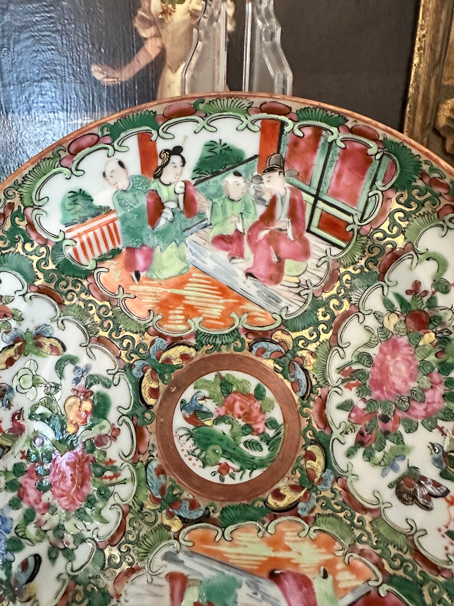 Antique Chinese Rose Medallion Plate | 8.25"