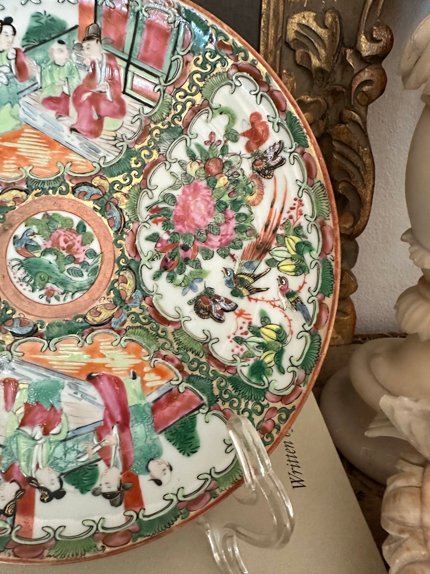 Antique Chinese Rose Medallion Plate | 8.25"