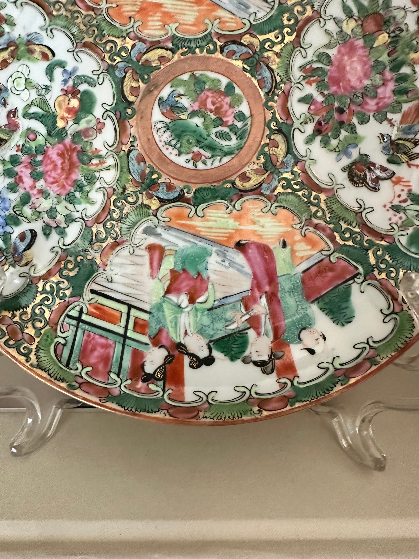 Antique Chinese Rose Medallion Plate | 8.25"