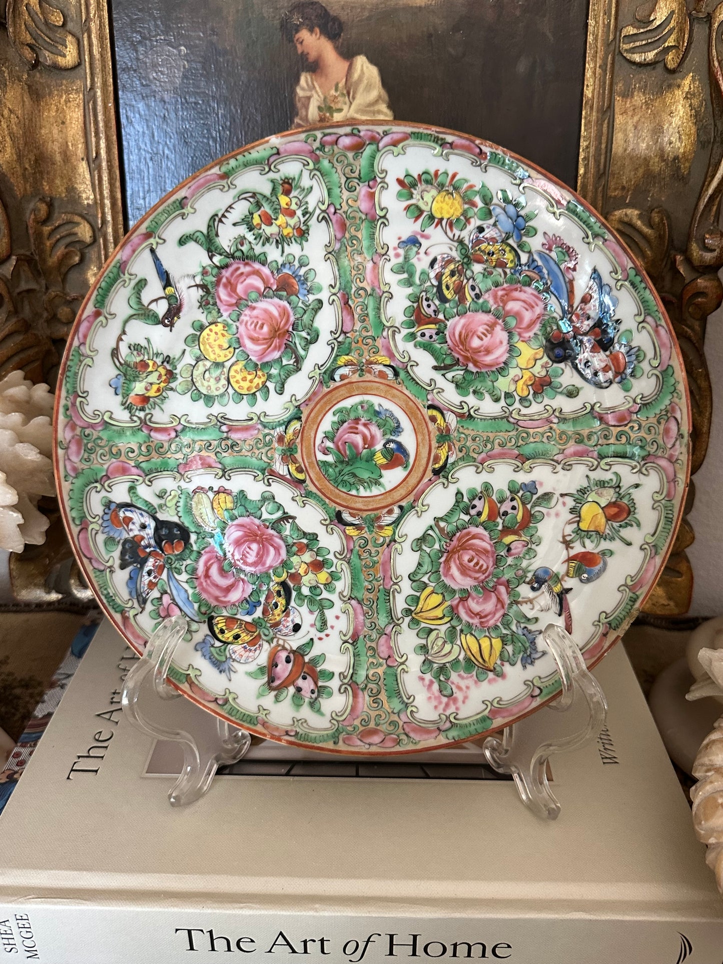 Antique Chinese Rose Canton Plate | 9.5"