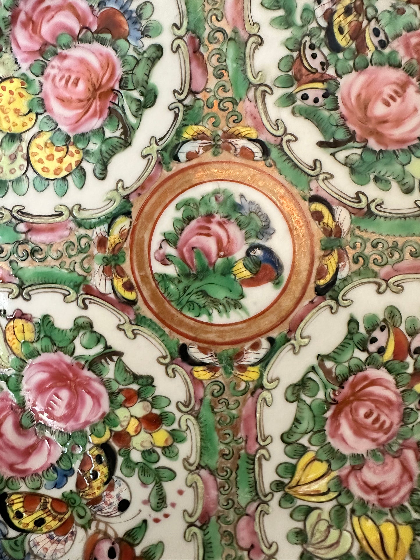 Antique Chinese Rose Canton Plate | 9.5"
