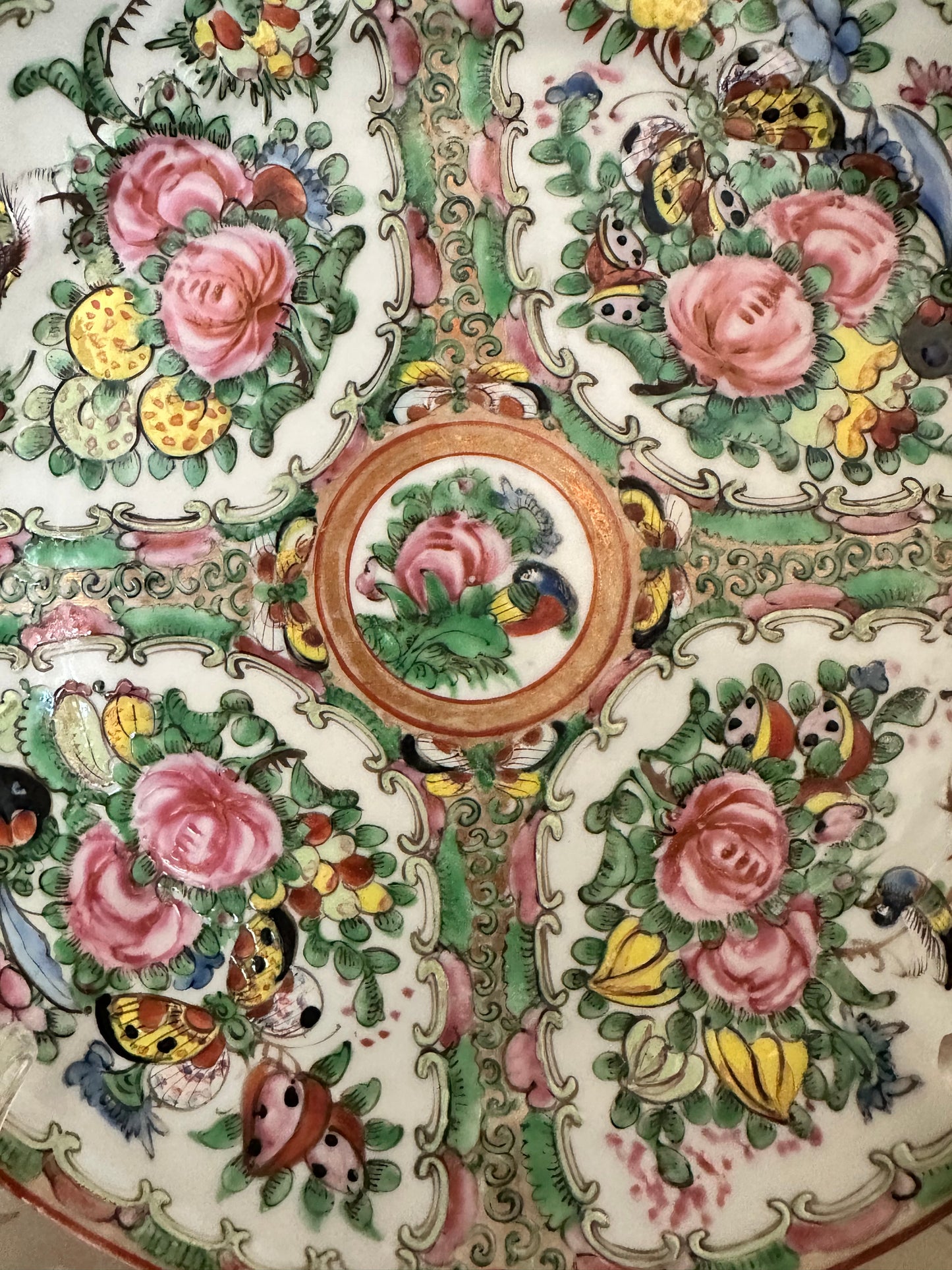 Antique Chinese Rose Canton Plate | 9.5"