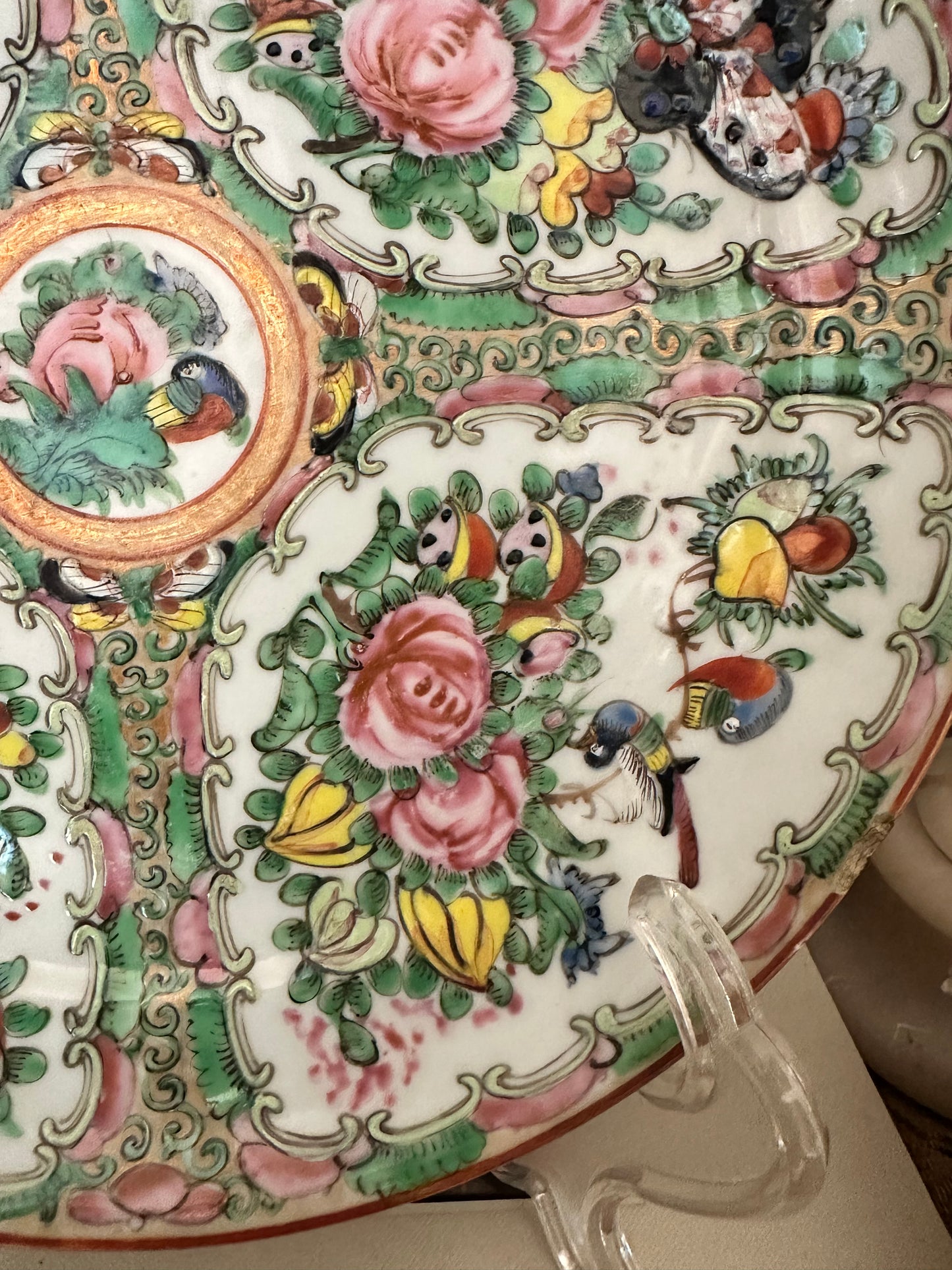 Antique Chinese Rose Canton Plate | 9.5"