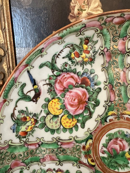 Antique Chinese Rose Canton Plate | 9.5"