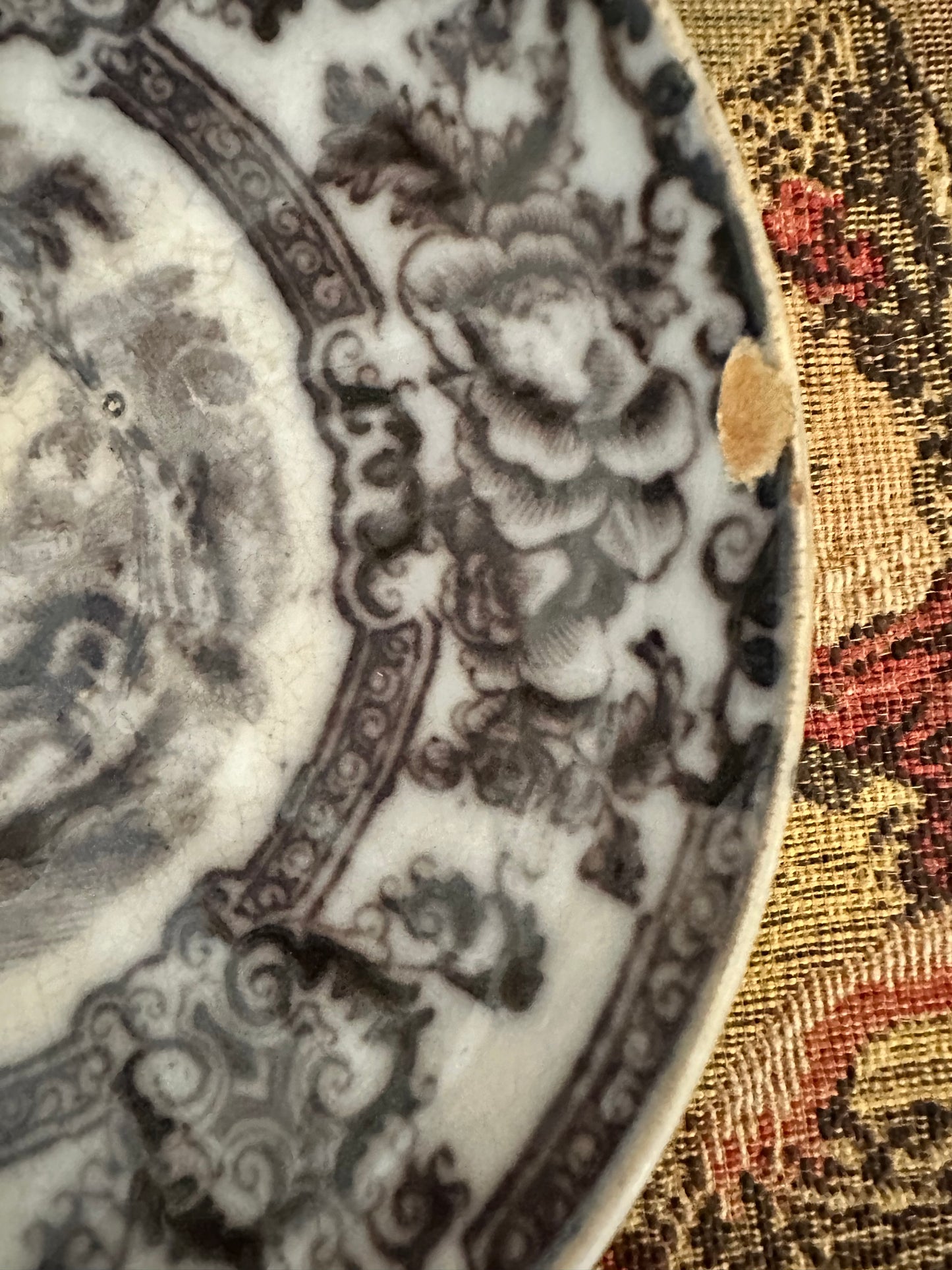 Antique Davenport Cyprus Flow Black Saucers – Three Available – 5.75"
