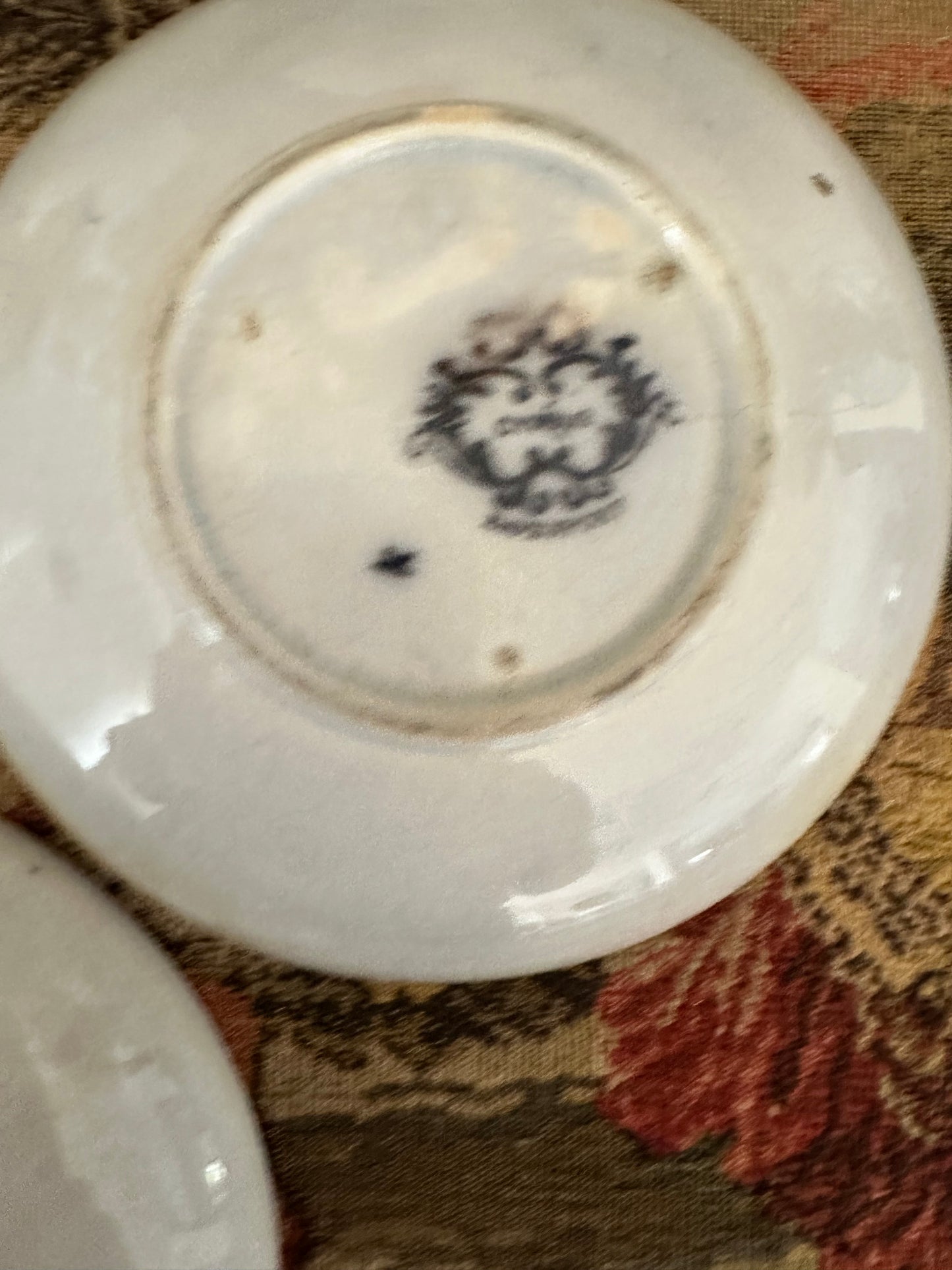 Antique Davenport Cyprus Flow Black Saucers – Three Available – 5.75"